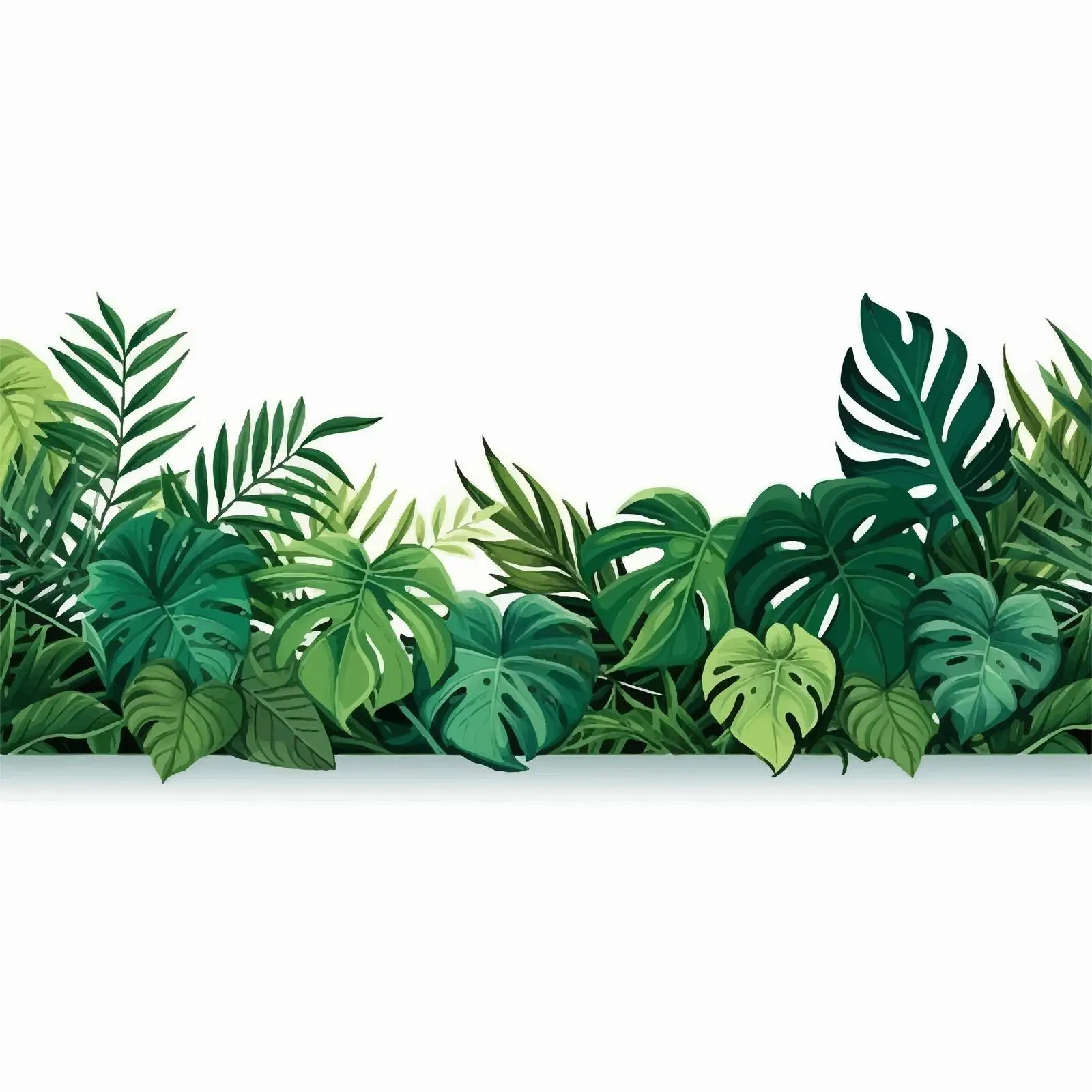 Decorative Horizontal Banner with Green Foliage — free download from Dotvec