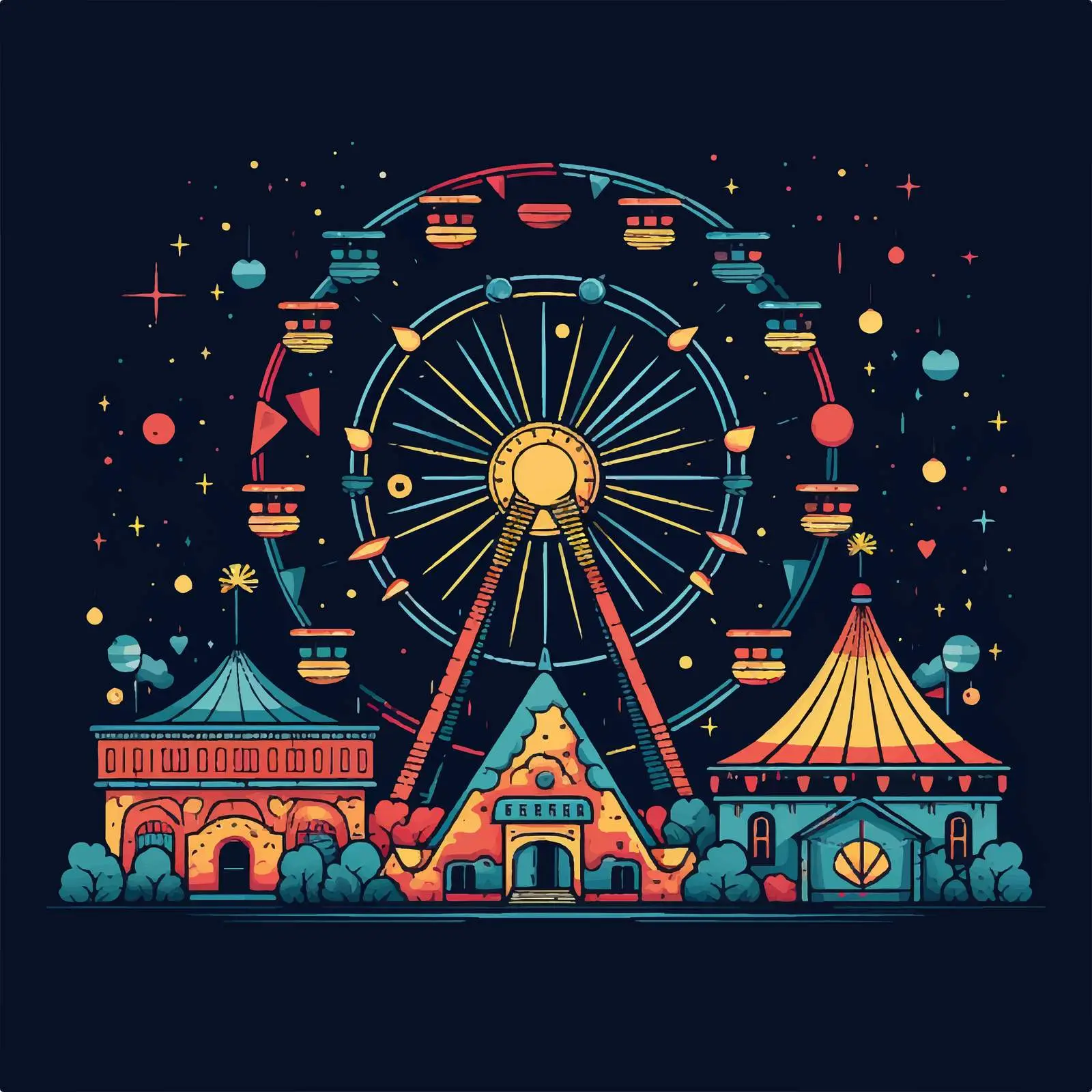 Amusement Park Ferris Wheel Horizontal Banner — free download from Dotvec