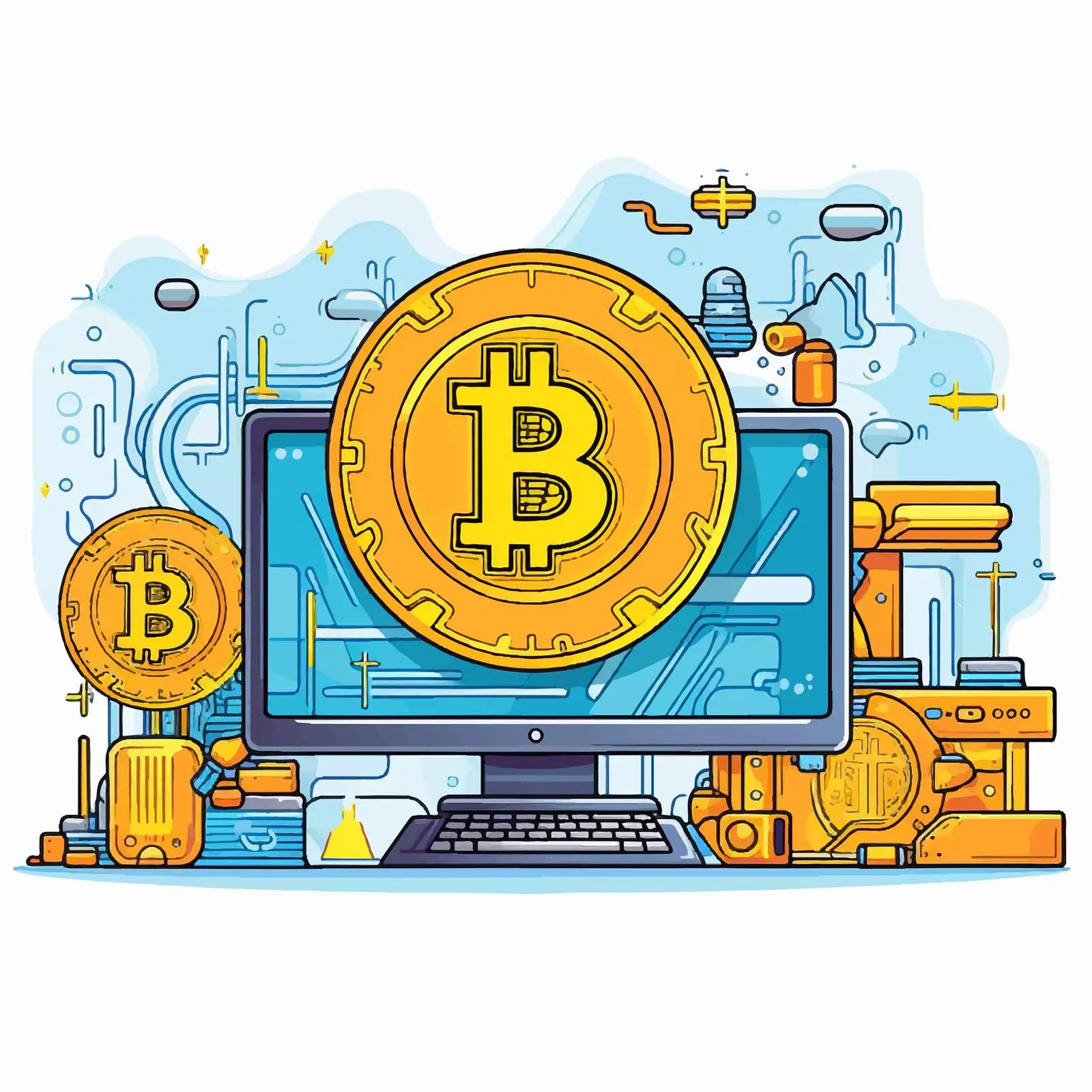 Horizontal Banner with Computer and Smartphone — free download from Dotvec