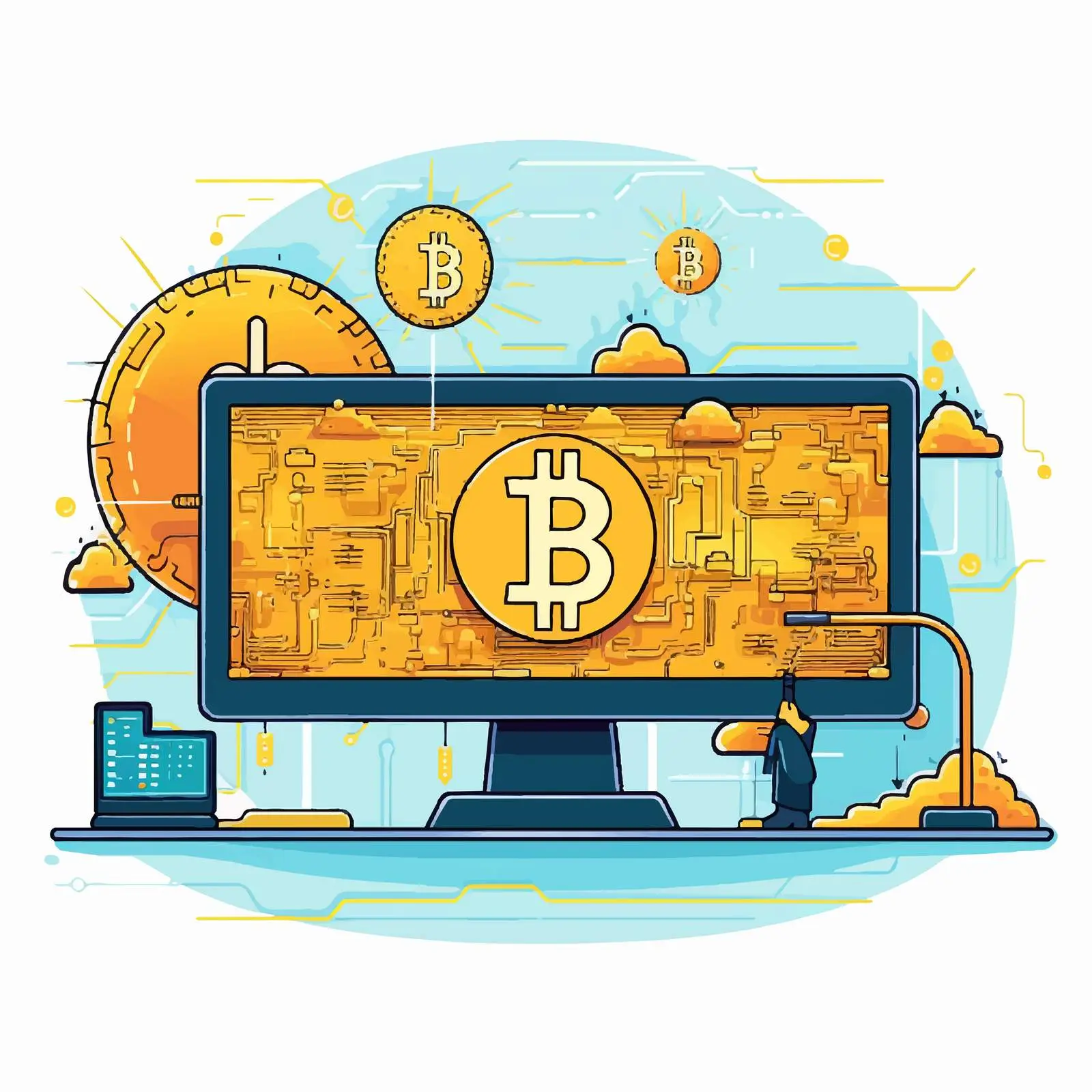 Horizontal Banner with Computer and Smartphone — free download from Dotvec