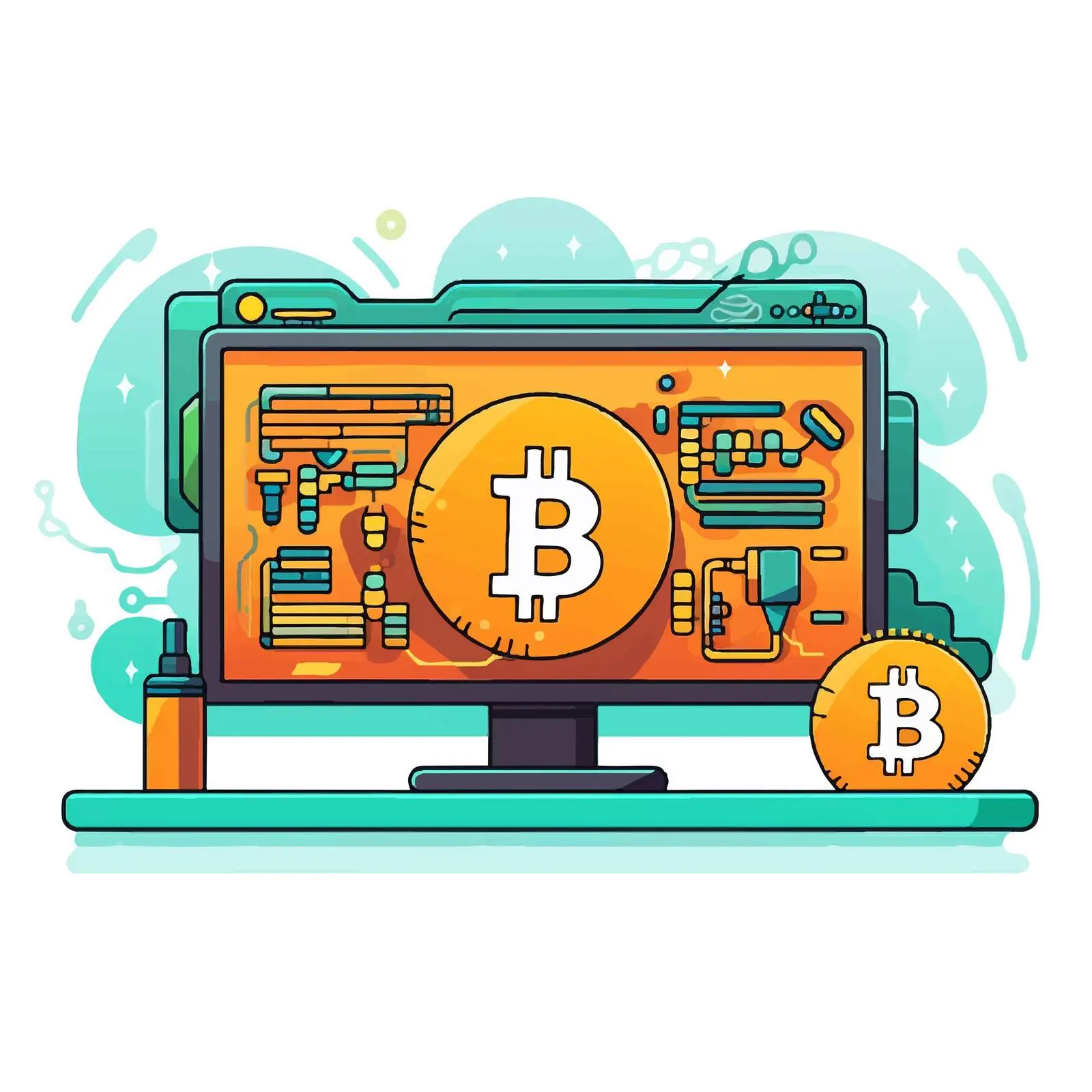 Banner with Computer Monitor and Smartphone Illustration — free download from Dotvec