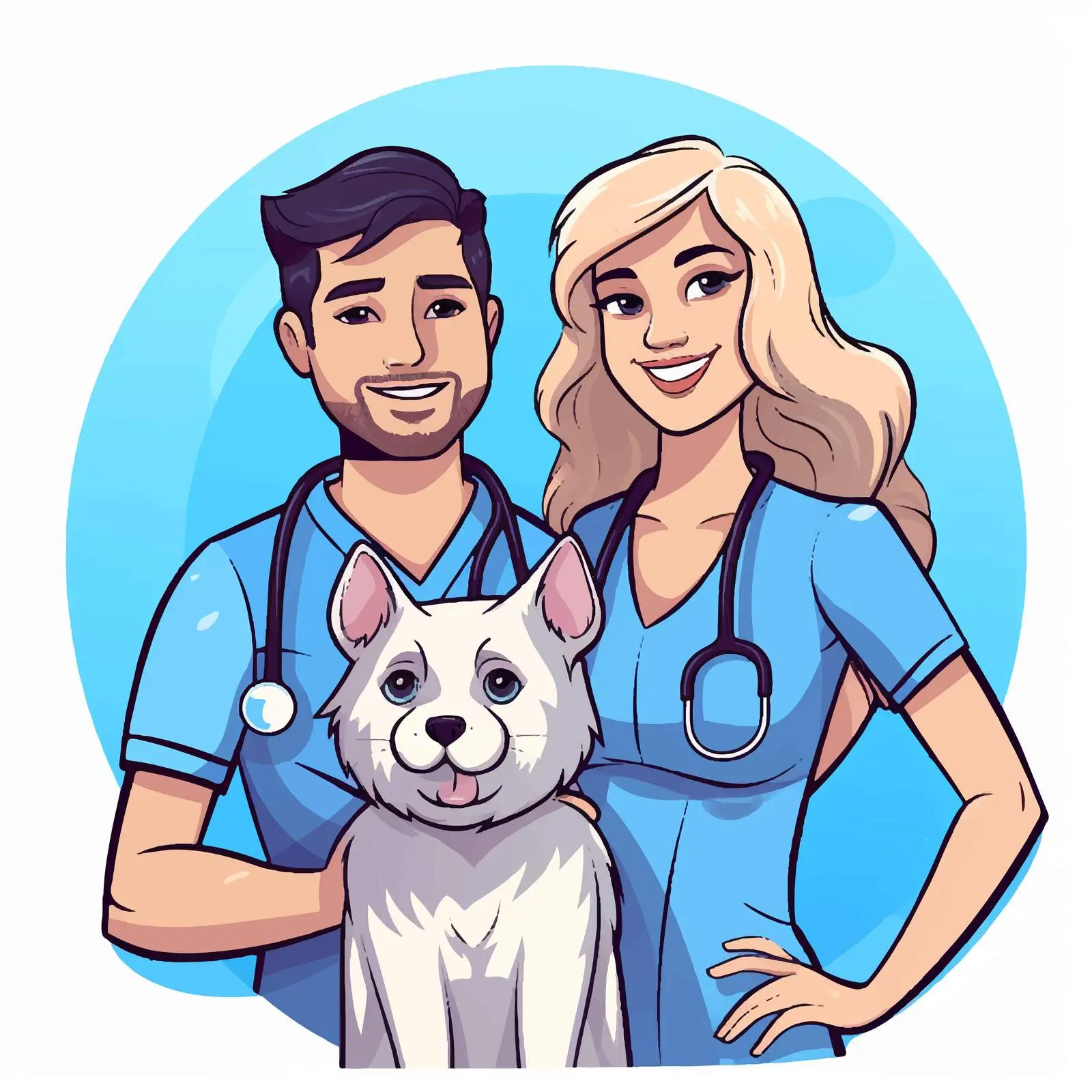 Veterinarians with Dog and Cat Banner — free download from Dotvec