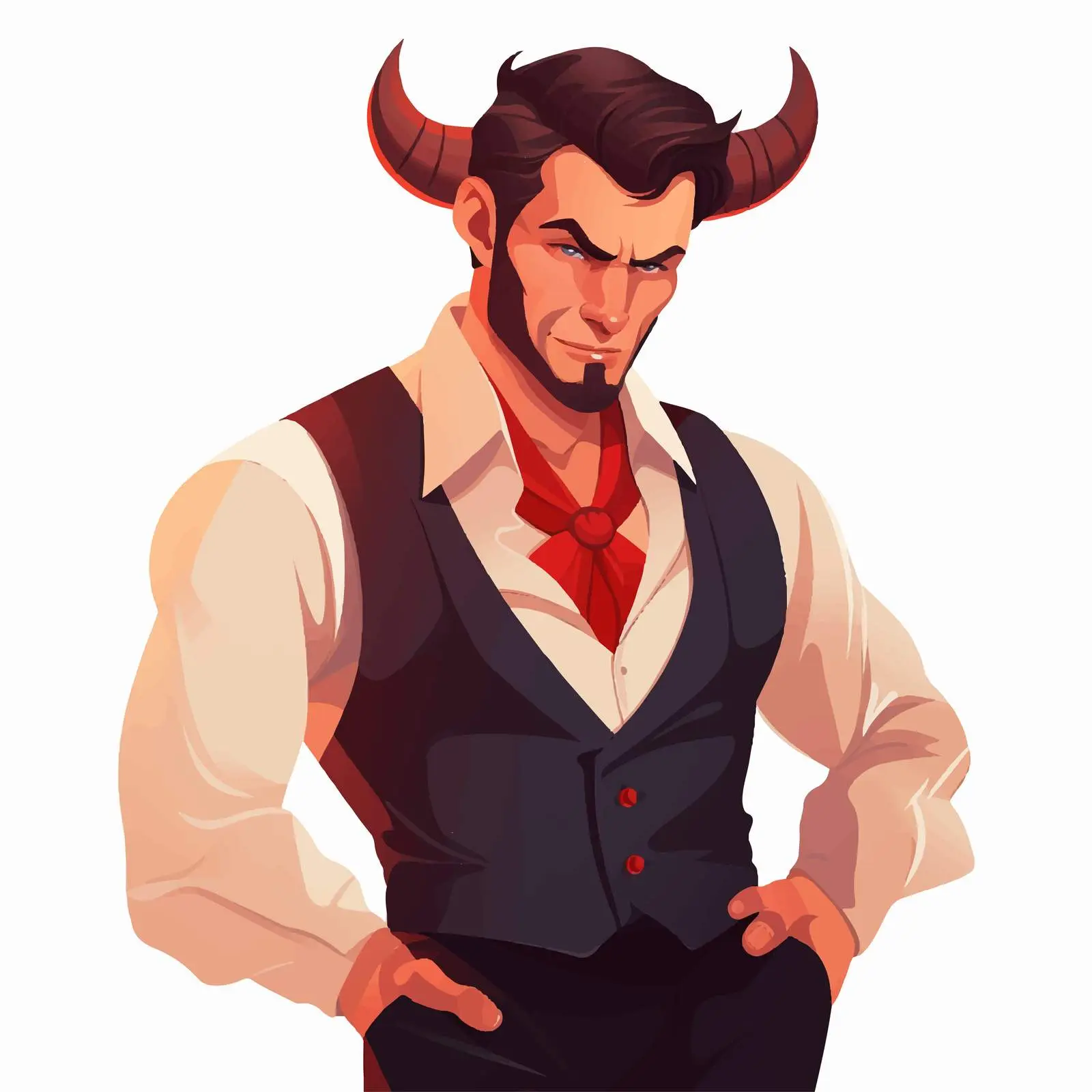 Elegant Devil Character with Horns — free download from Dotvec