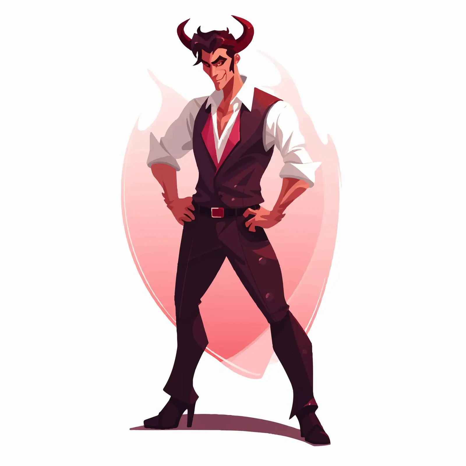 Elegant Horned Devil Character Illustration — free download from Dotvec