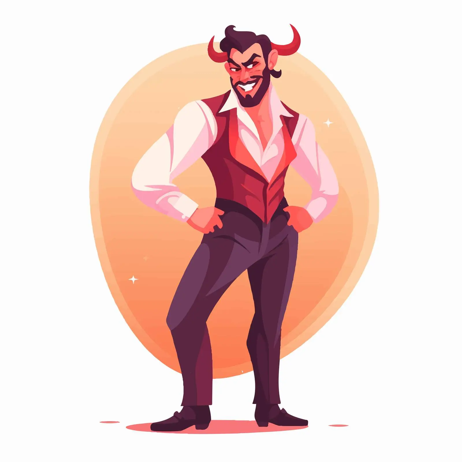 Elegant Devil Character With Horns — free download from Dotvec