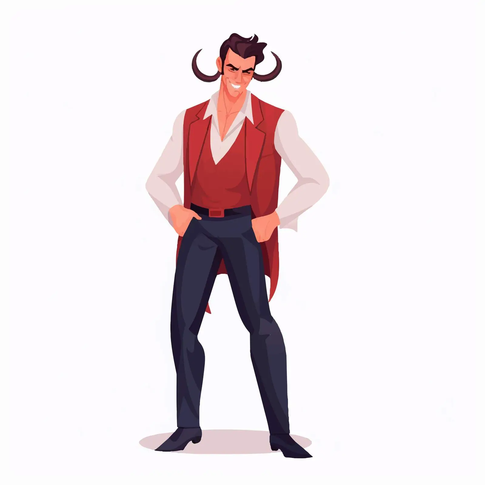 Elegant Horned Devil Character Vector Art — free download from Dotvec
