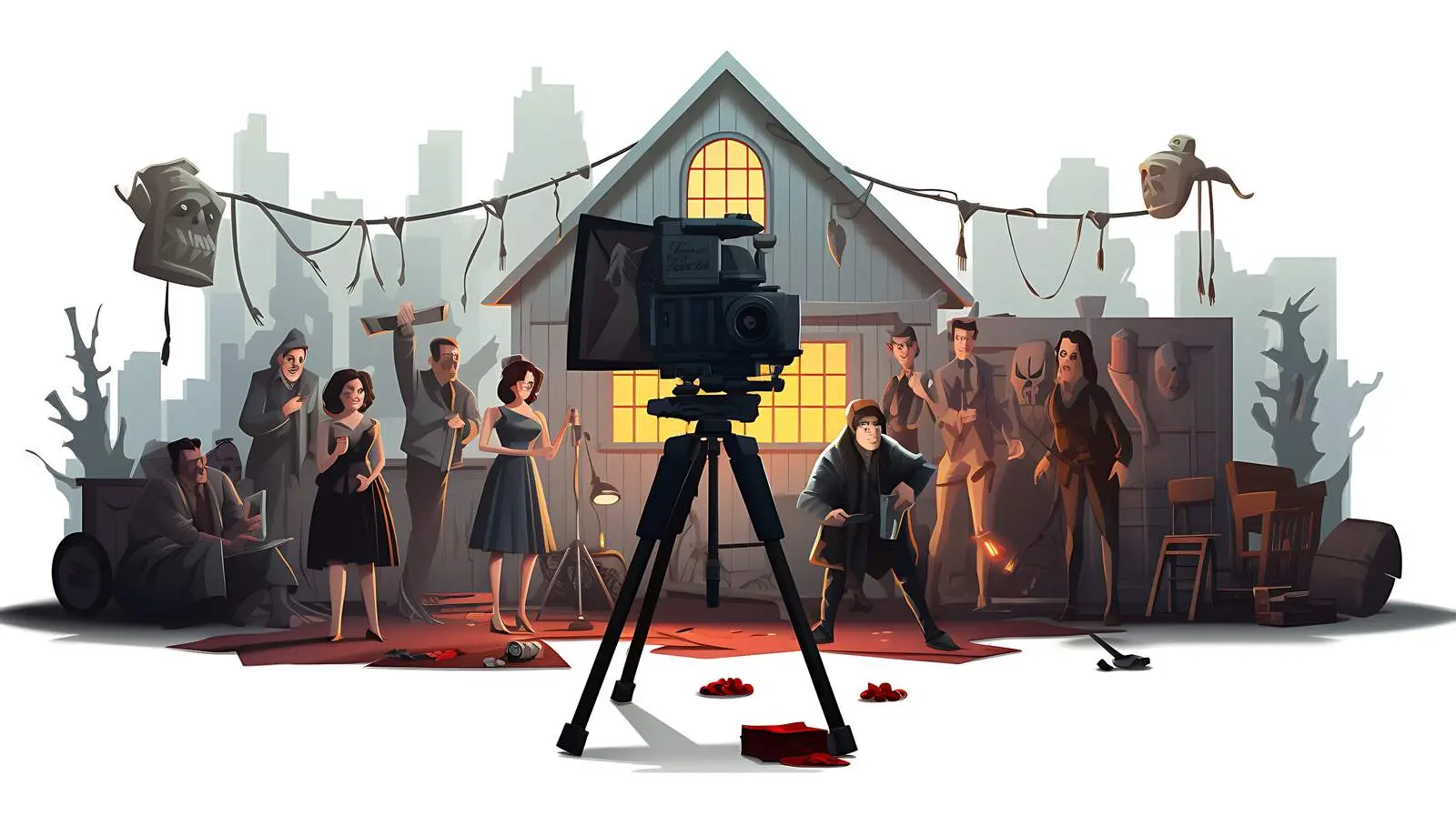 Horror Movie Scene Filming — free download from Dotvec