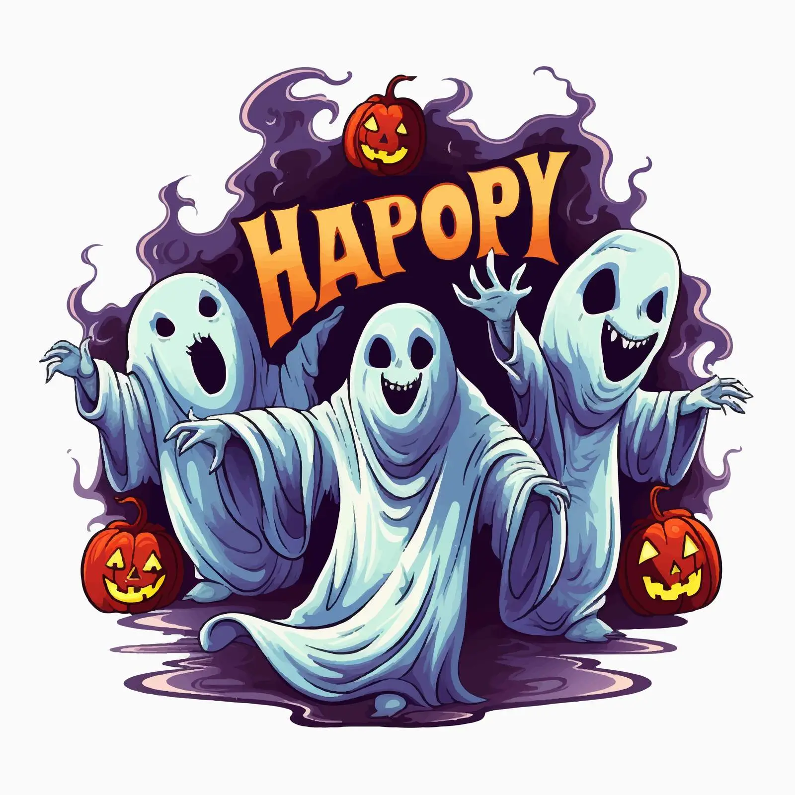 Halloween Ghost Characters for Party Design — free download from Dotvec