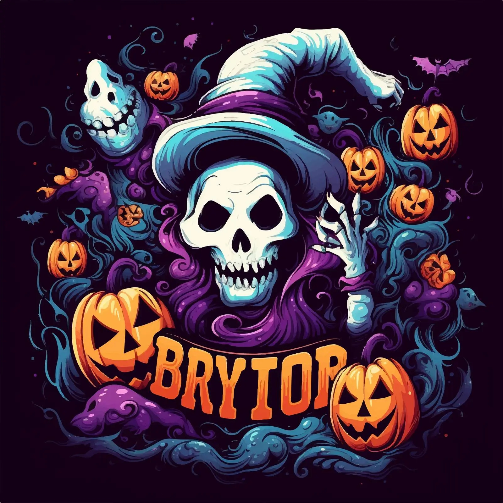 Halloween Ghosts Party Text Design Vector Art — free download from Dotvec