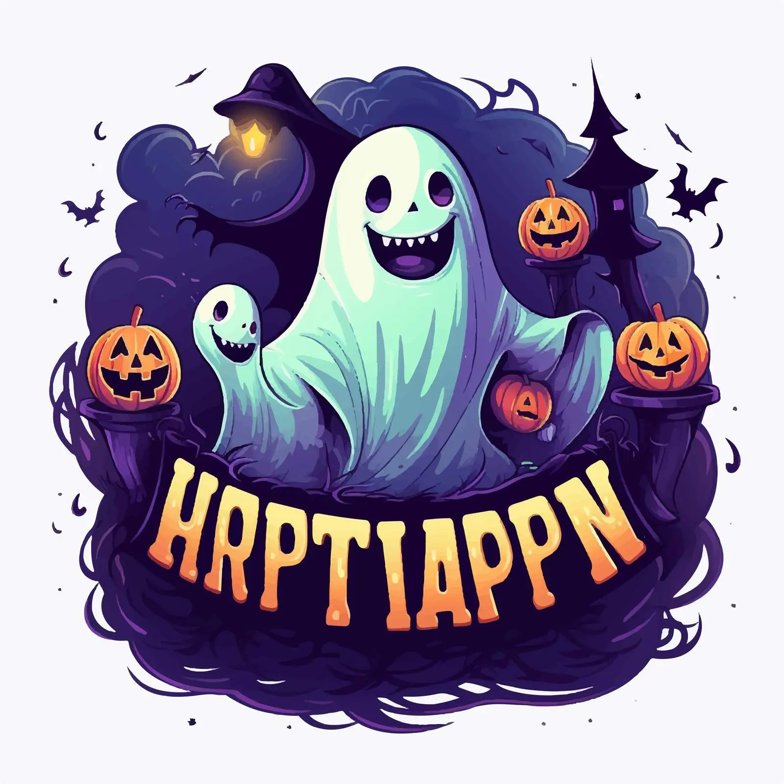 Halloween Ghost Characters for Horror Party Design — free download from Dotvec