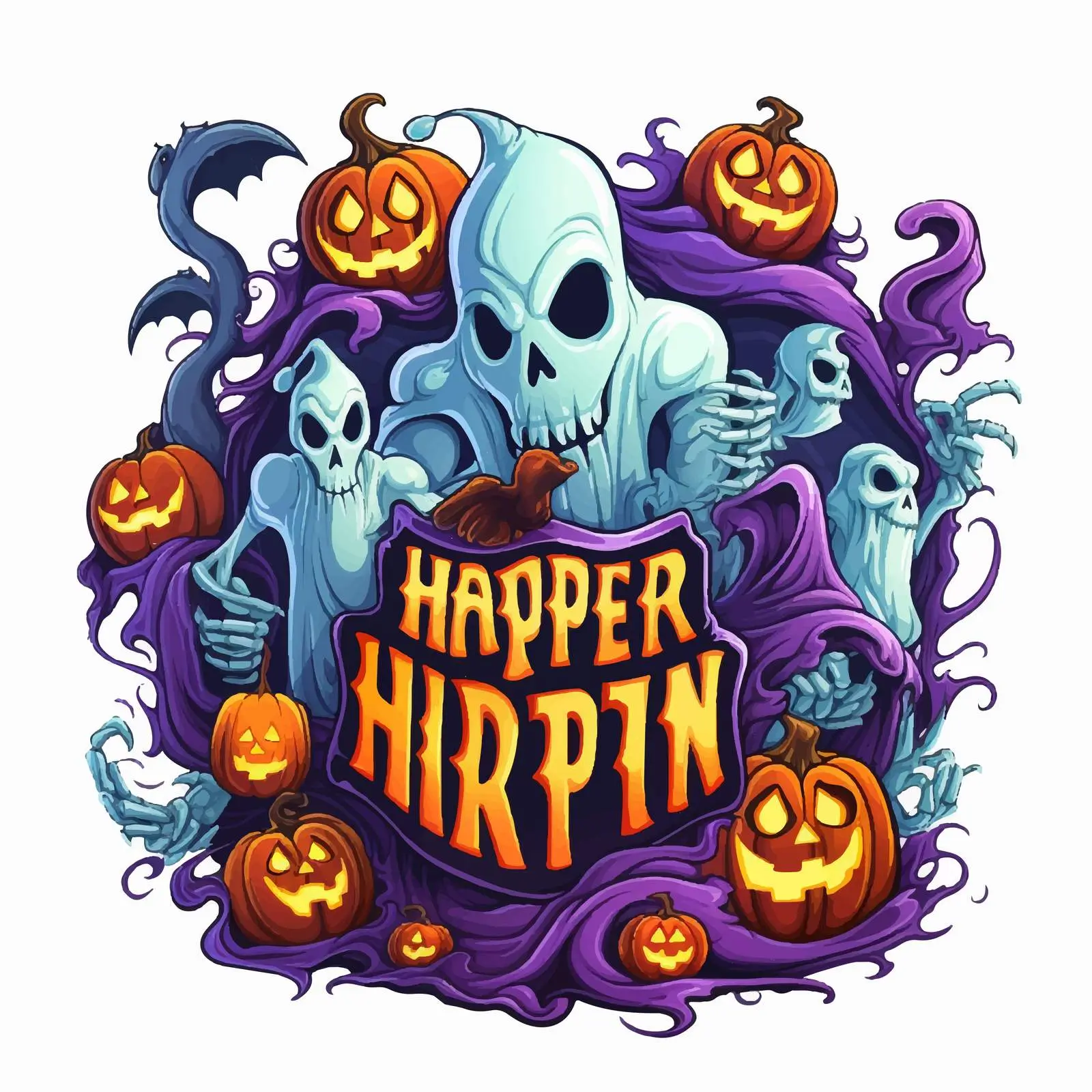 Halloween Ghost Characters Vector Design for Parties — free download from Dotvec