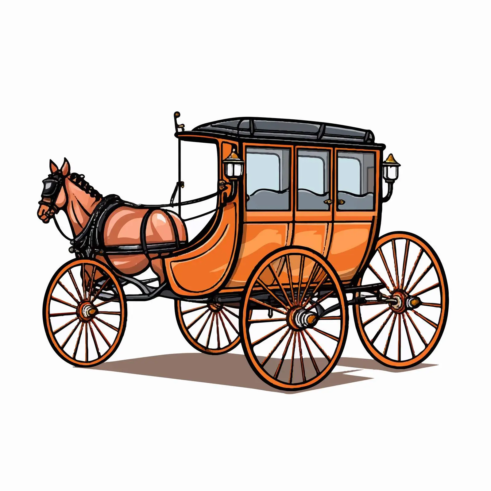 Horse-Drawn Vehicle Vector Illustration — free download from Dotvec