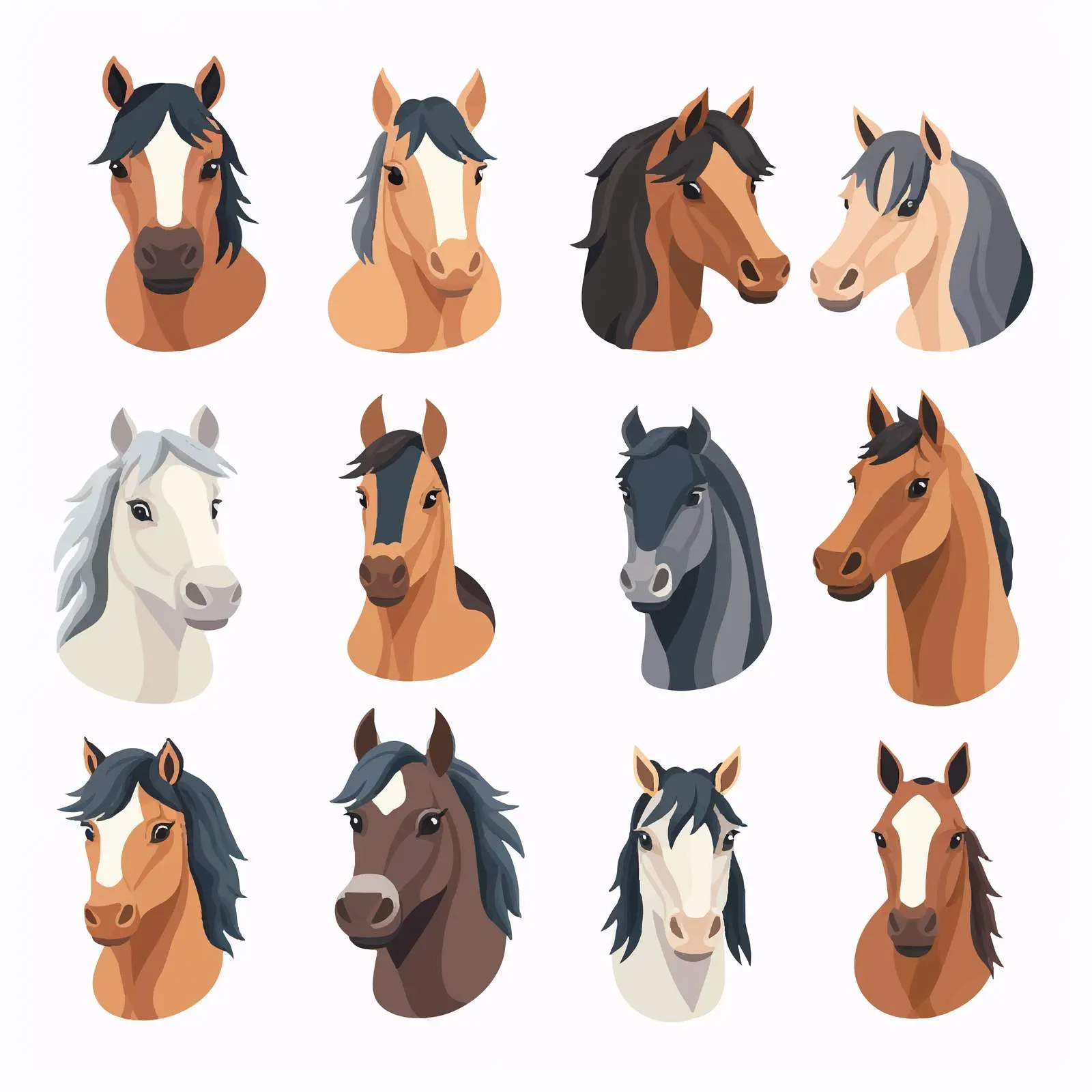 Cartoon Horse Face Vector Illustration — free download from Dotvec
