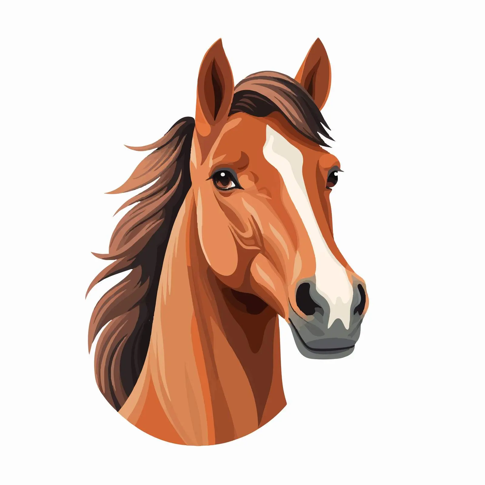 Cartoon Horse Face Vector Illustration — free download from Dotvec