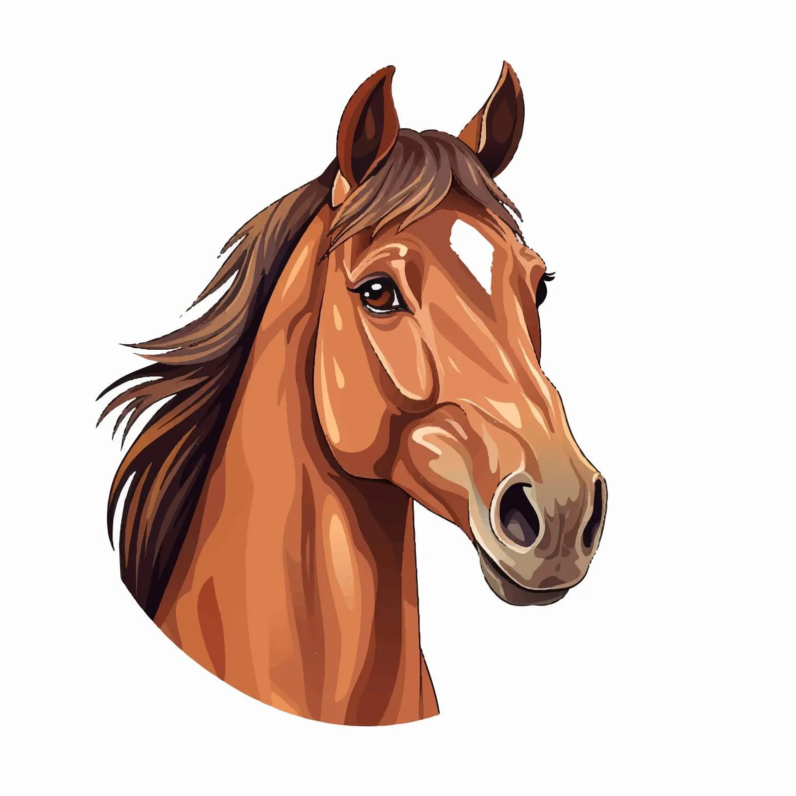 Cartoon Horse Face in Flat Style Vector — free download from Dotvec