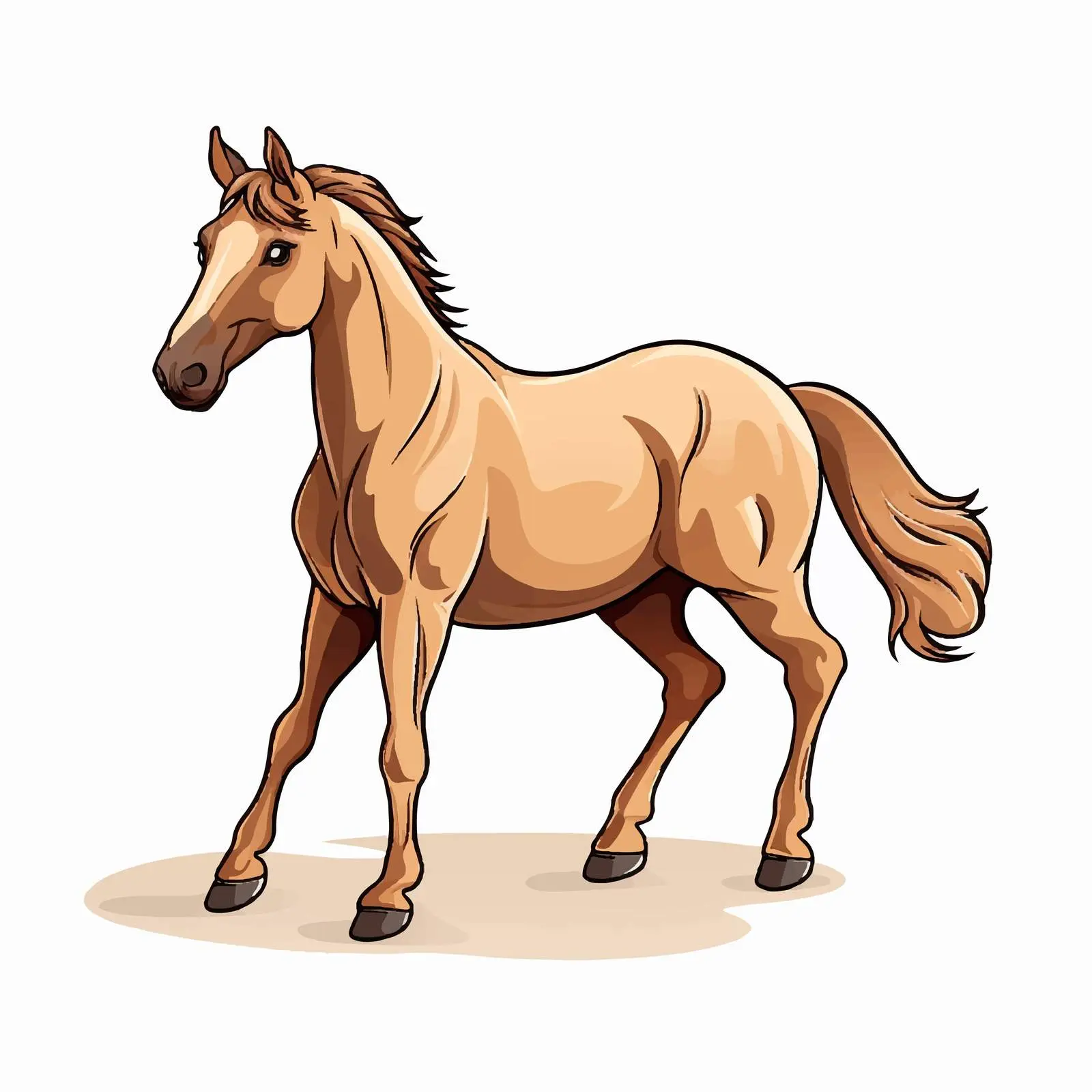 Cartoon Horse Line Vector Illustration — free download from Dotvec