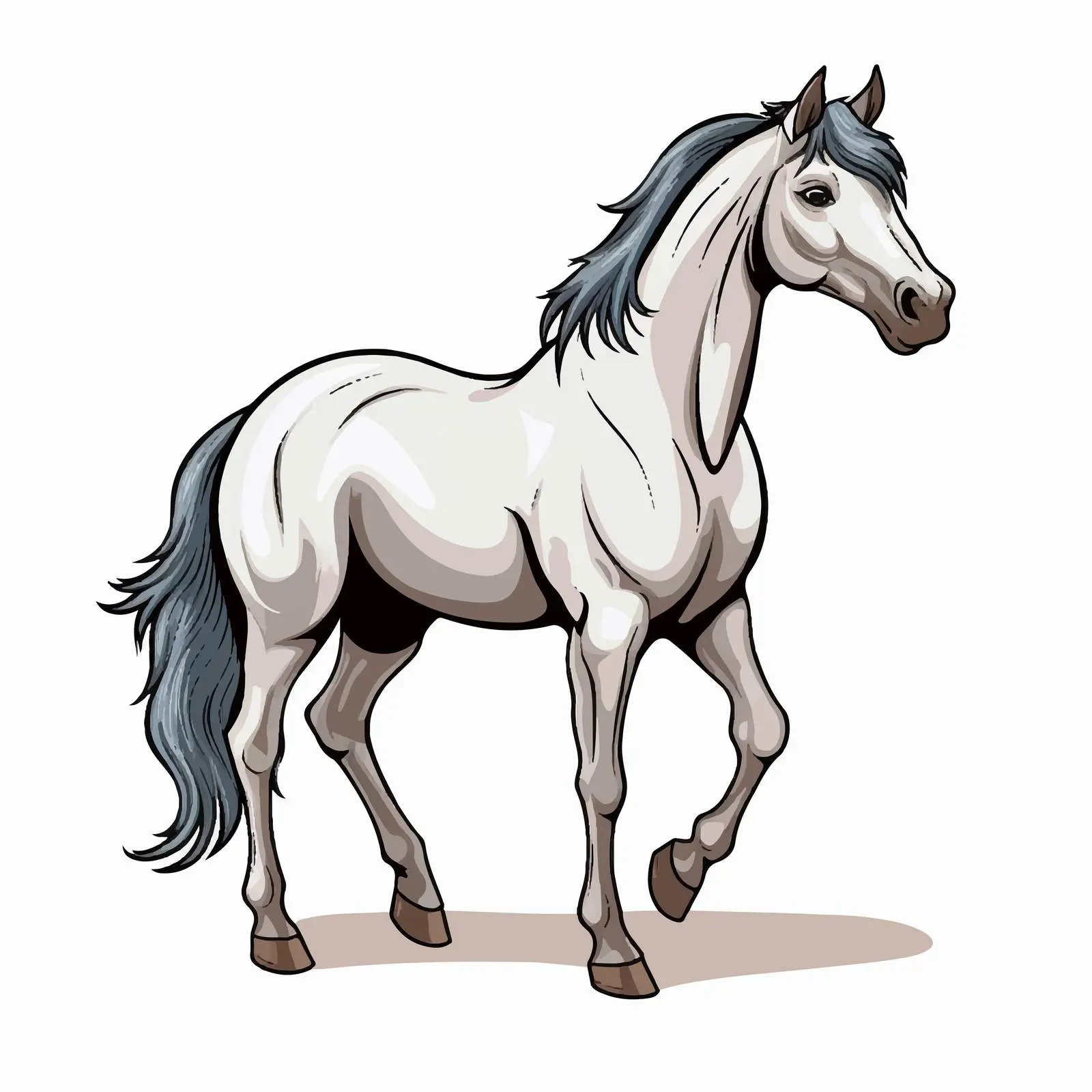 Cartoon Horse Line Art Vector Illustration — free download from Dotvec