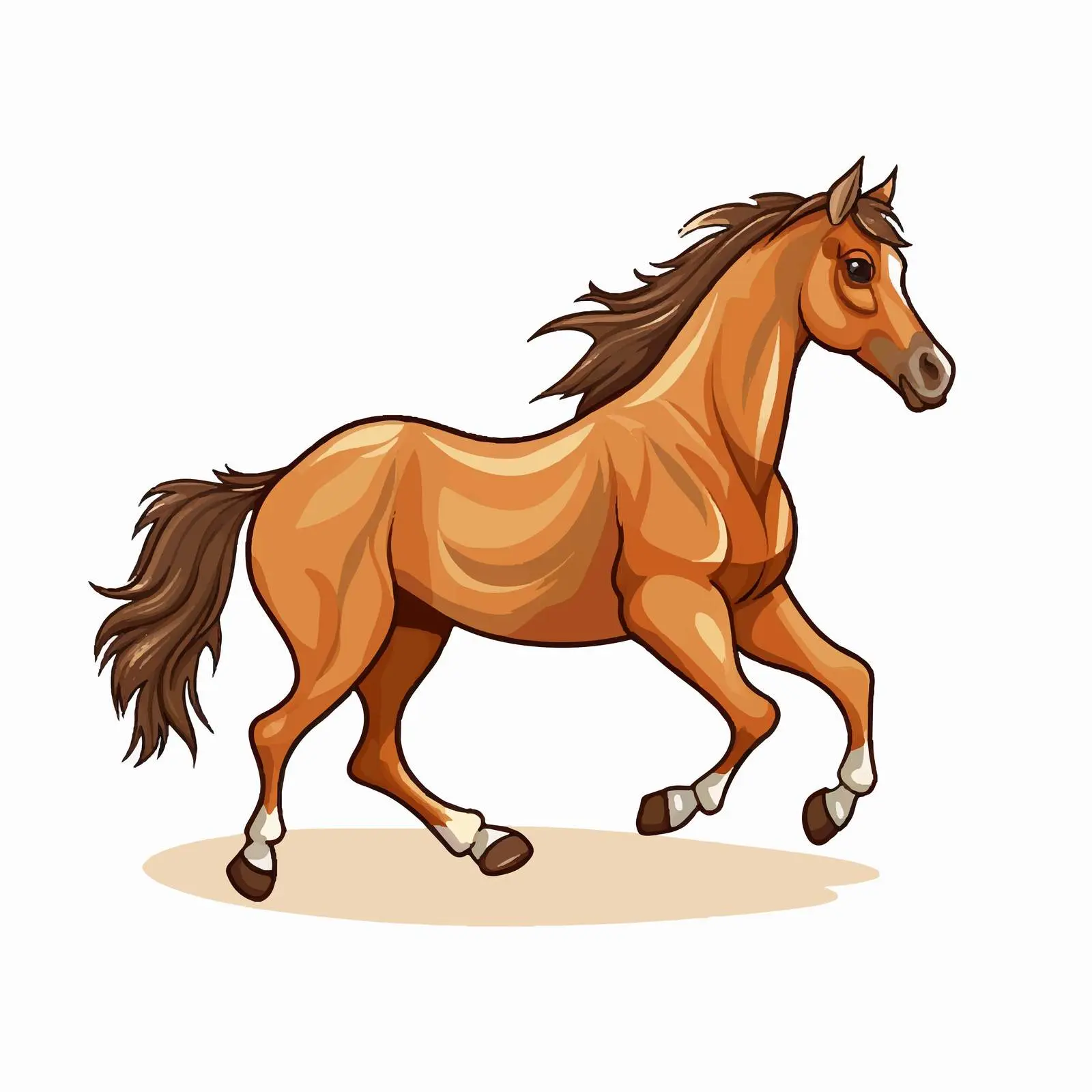 Cartoon Horse Line Vector Illustration — free download from Dotvec