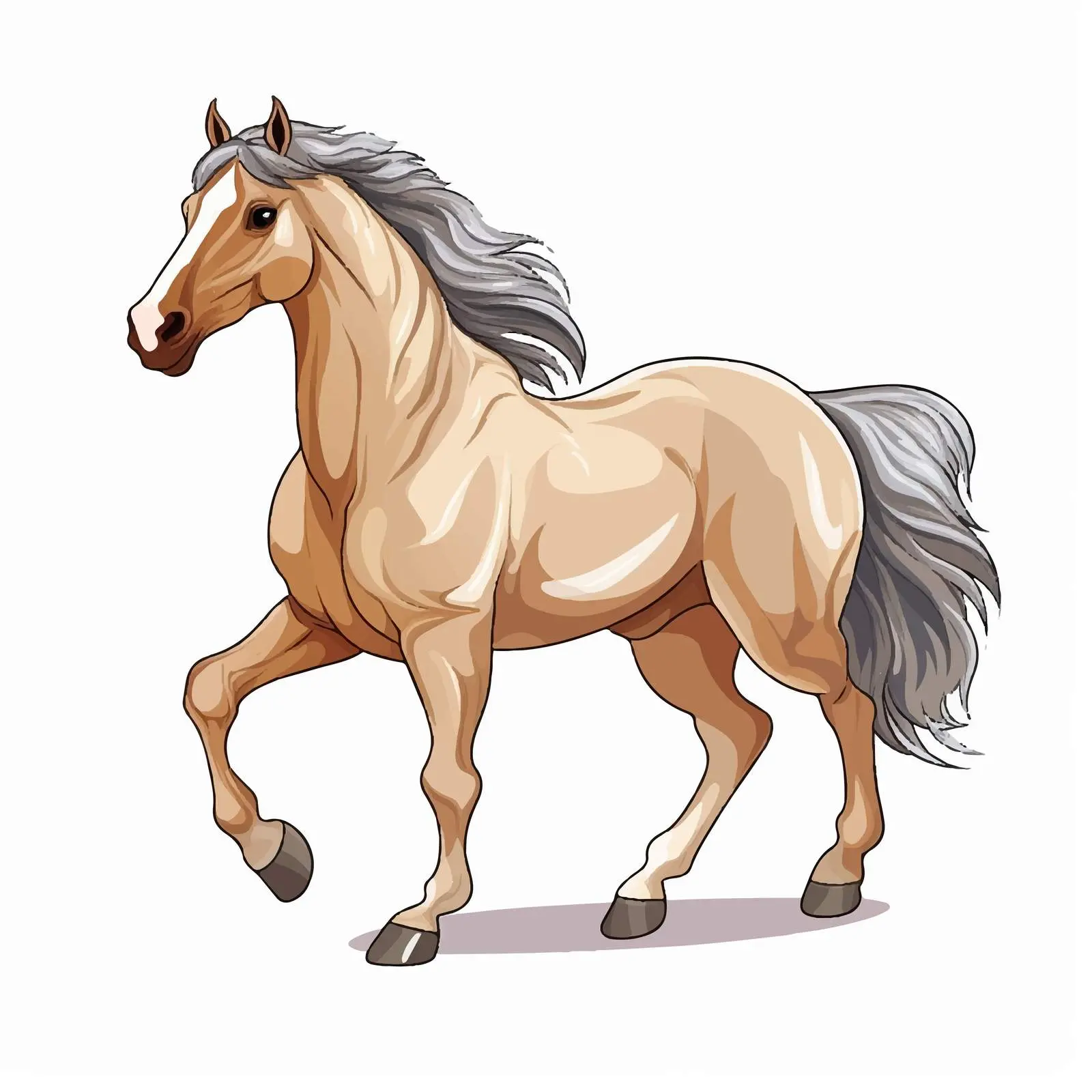 Cartoon Horse Line Vector Illustration — free download from Dotvec