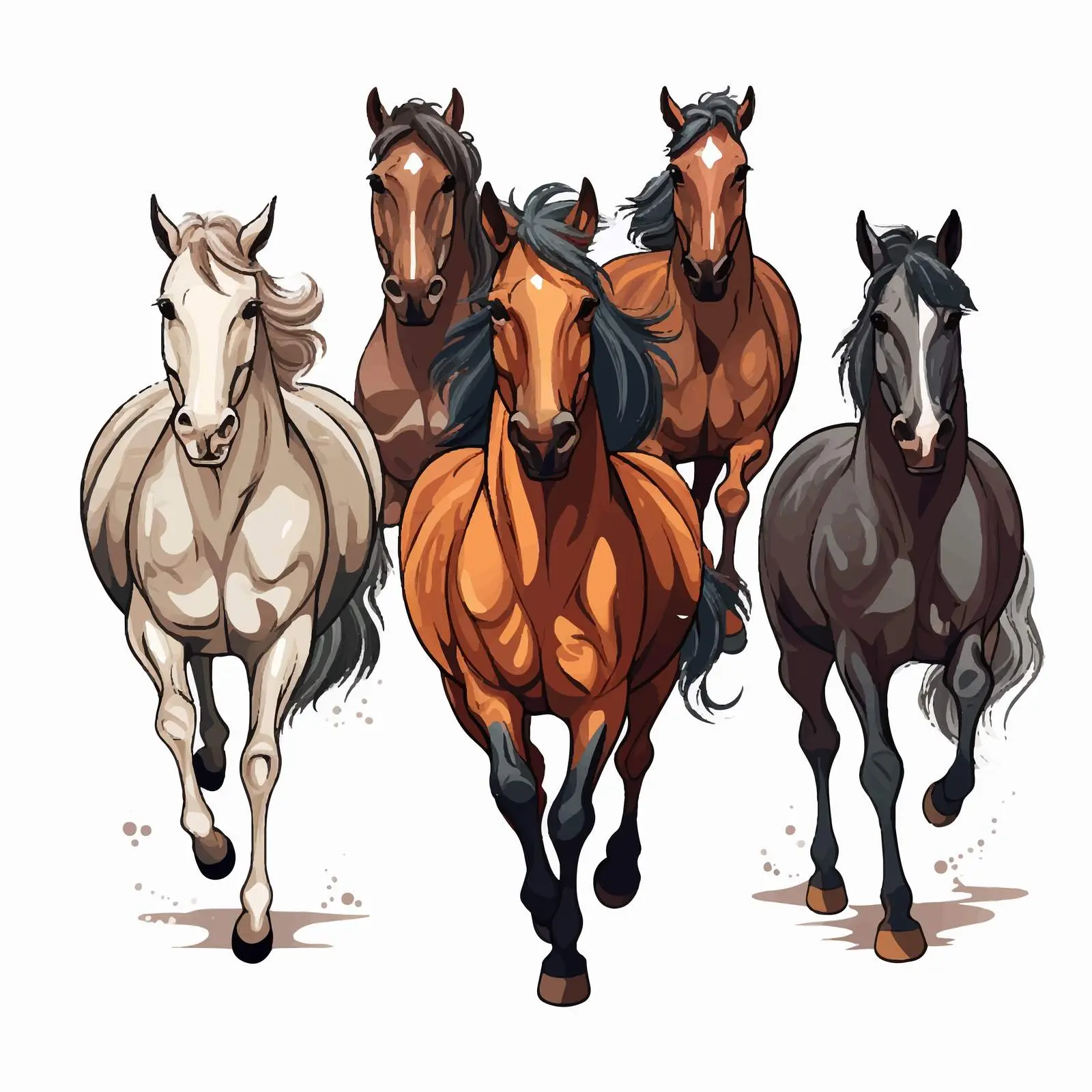 Horse Line Vector Illustration on White Background — free download from Dotvec