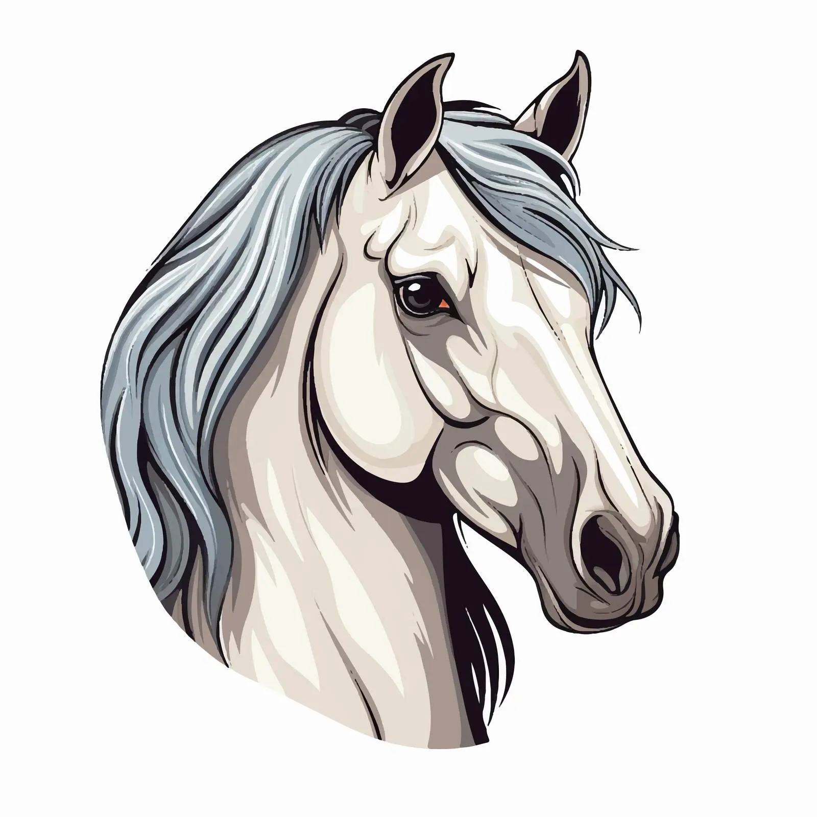 Horse Line Vector Illustration on White Background — free download from Dotvec