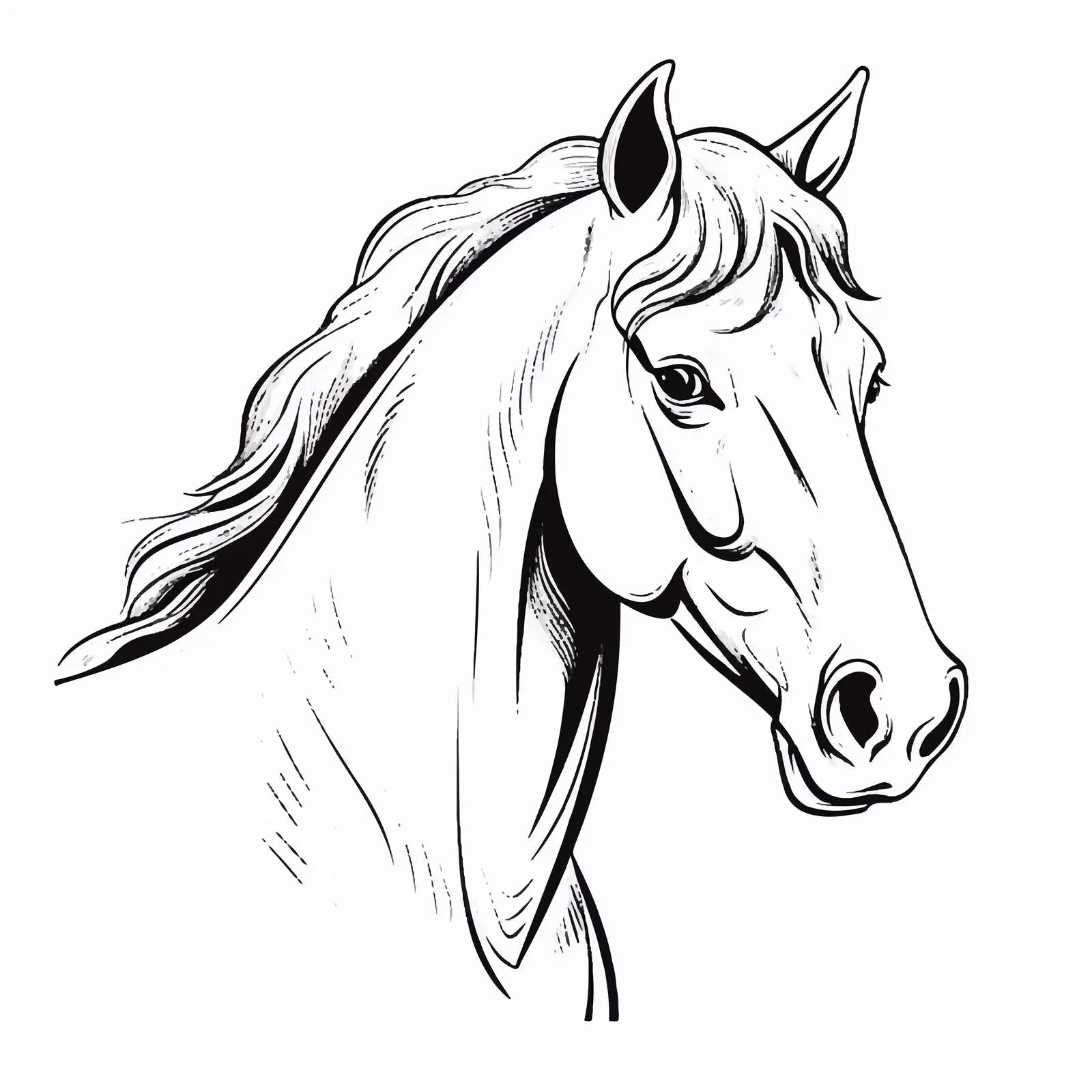 Horse Line Vector Illustration on White Background — free download from Dotvec
