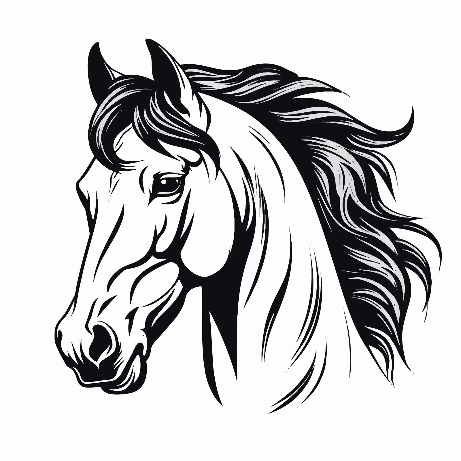 Horse Outline Vector Illustration on White Background — free download from Dotvec