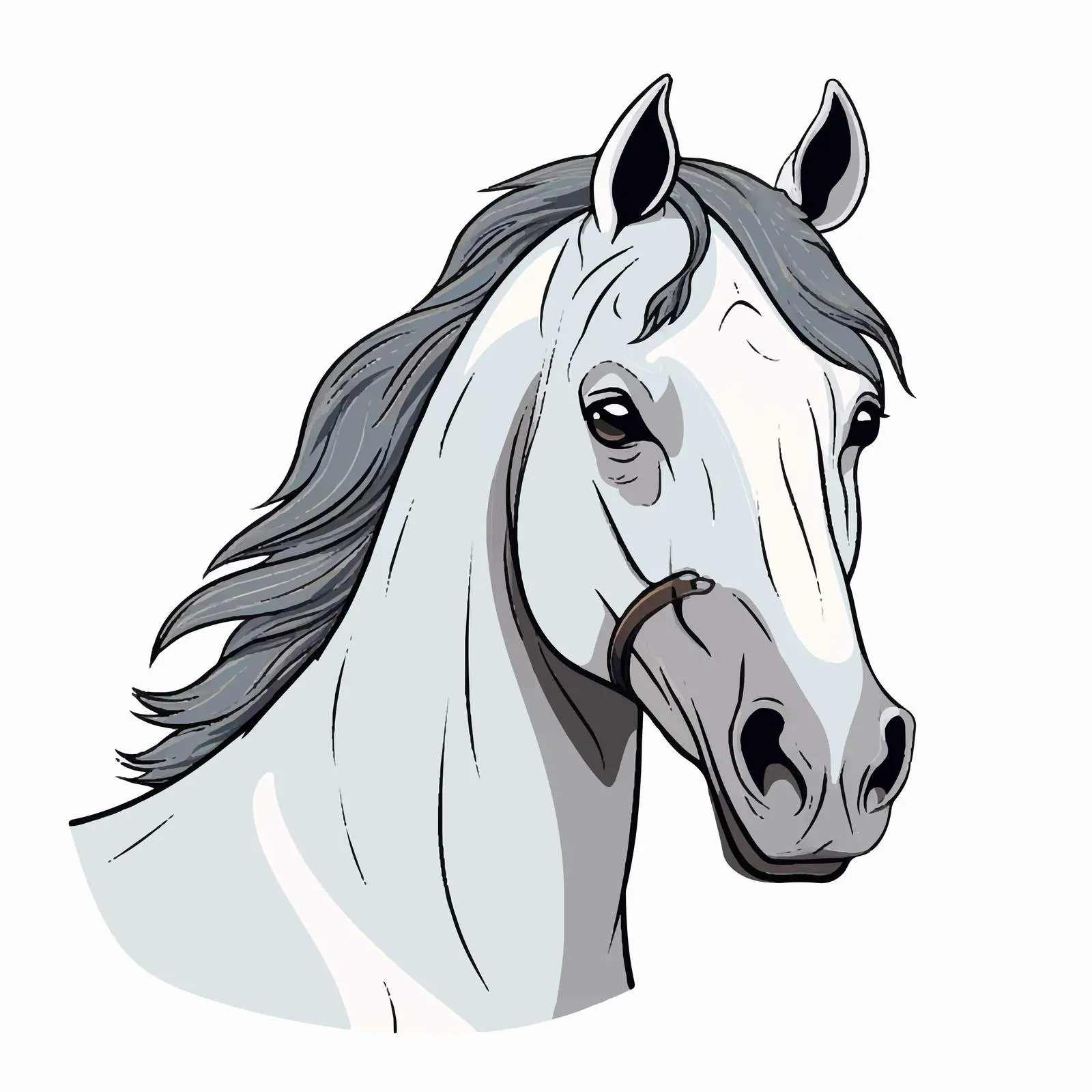 Horse Outline Vector Illustration on White Background — free download from Dotvec