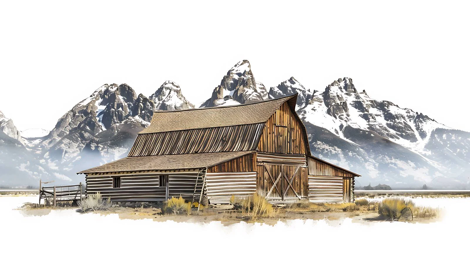 Scenic Horse Ranch Below Grand Teton Mountains — free download from Dotvec