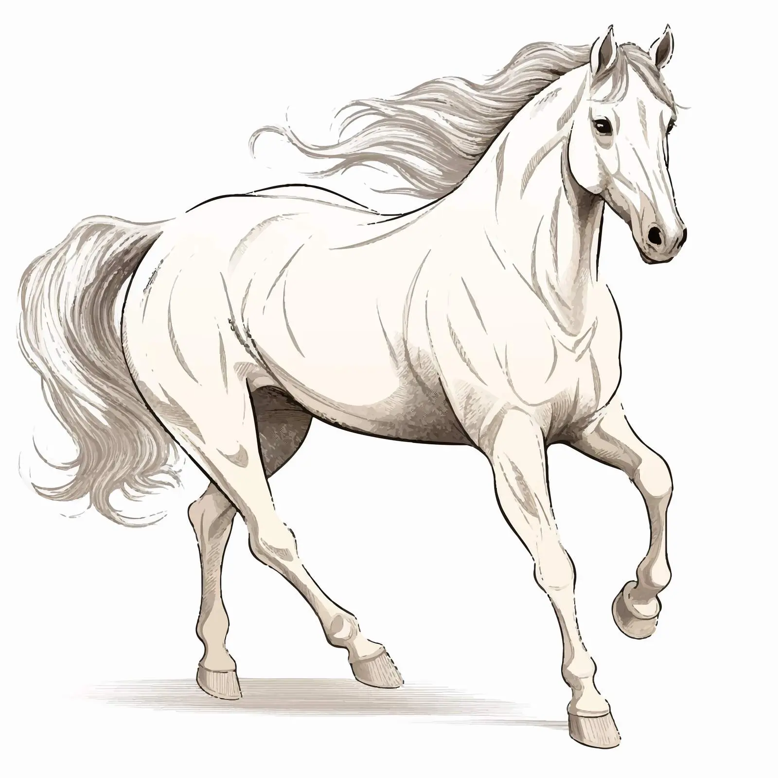 Elegant Horse Sketch Vector Illustration — free download from Dotvec