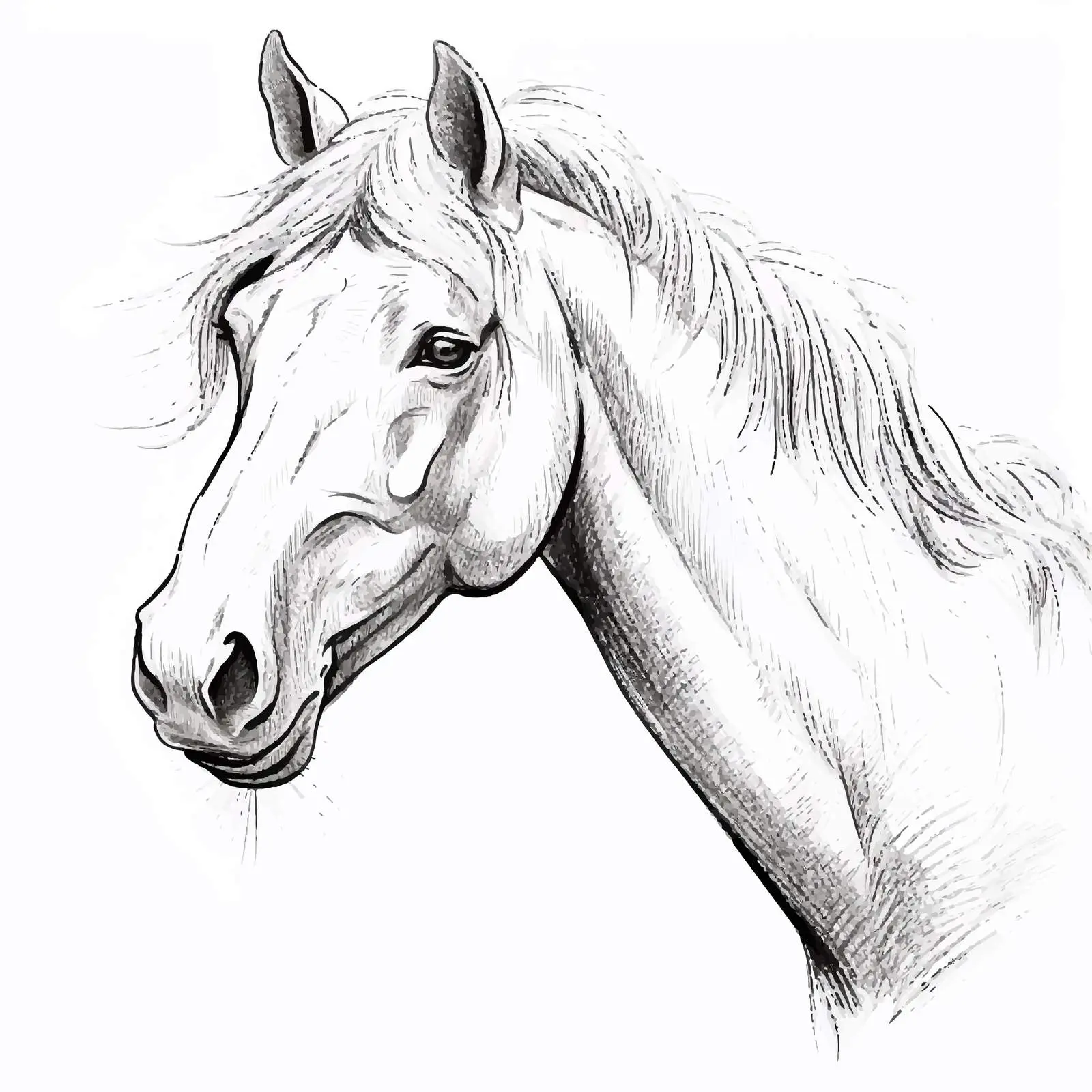 Horse Sketch Vector Illustration on White Background — free download from Dotvec