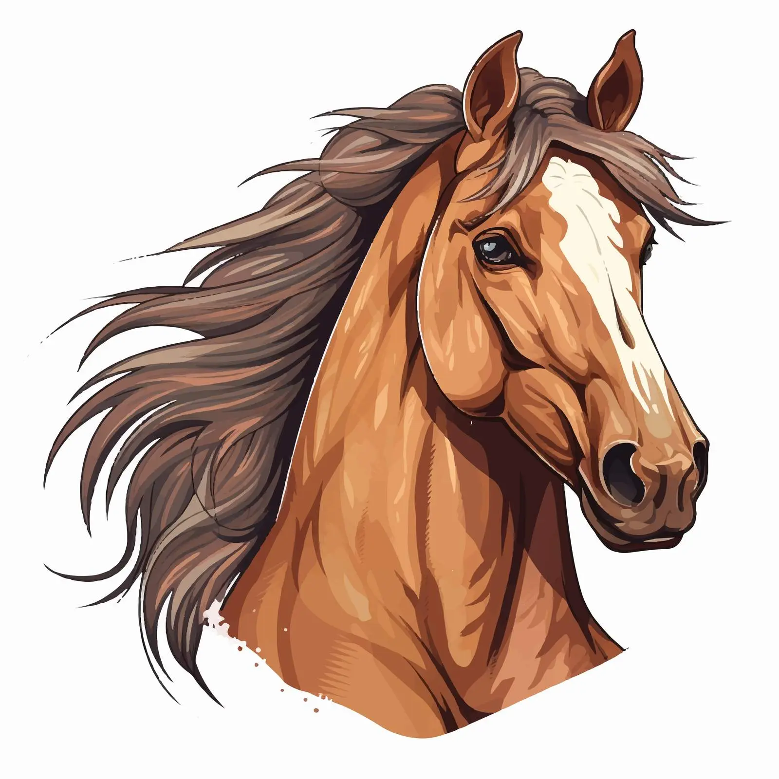 Top View Horse Vector Illustration on White Background – free stallion image from Dotvec