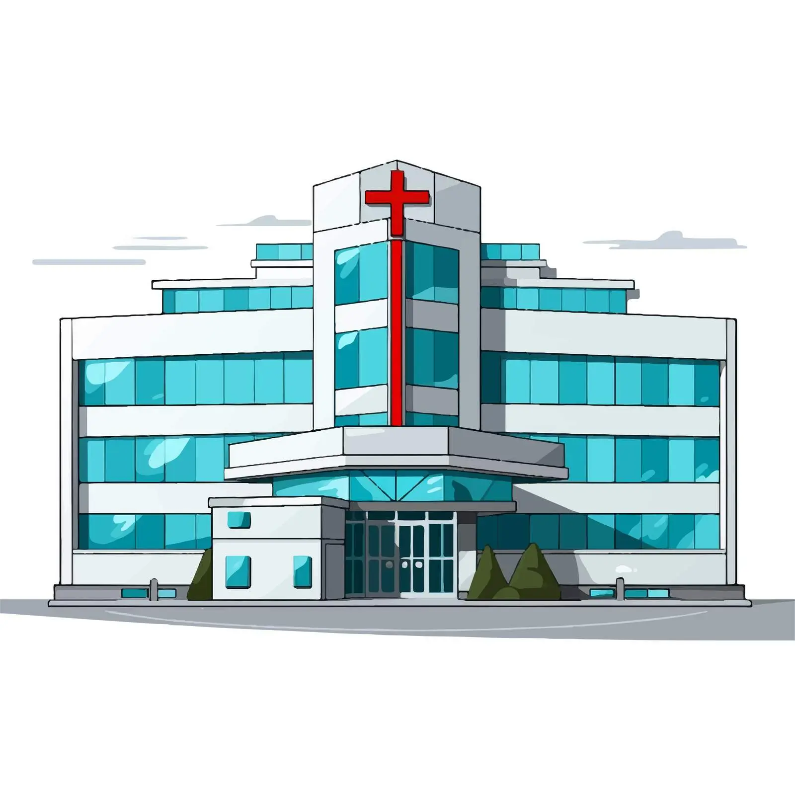 Cartoon Hospital Sign Vector Illustration — free download from Dotvec