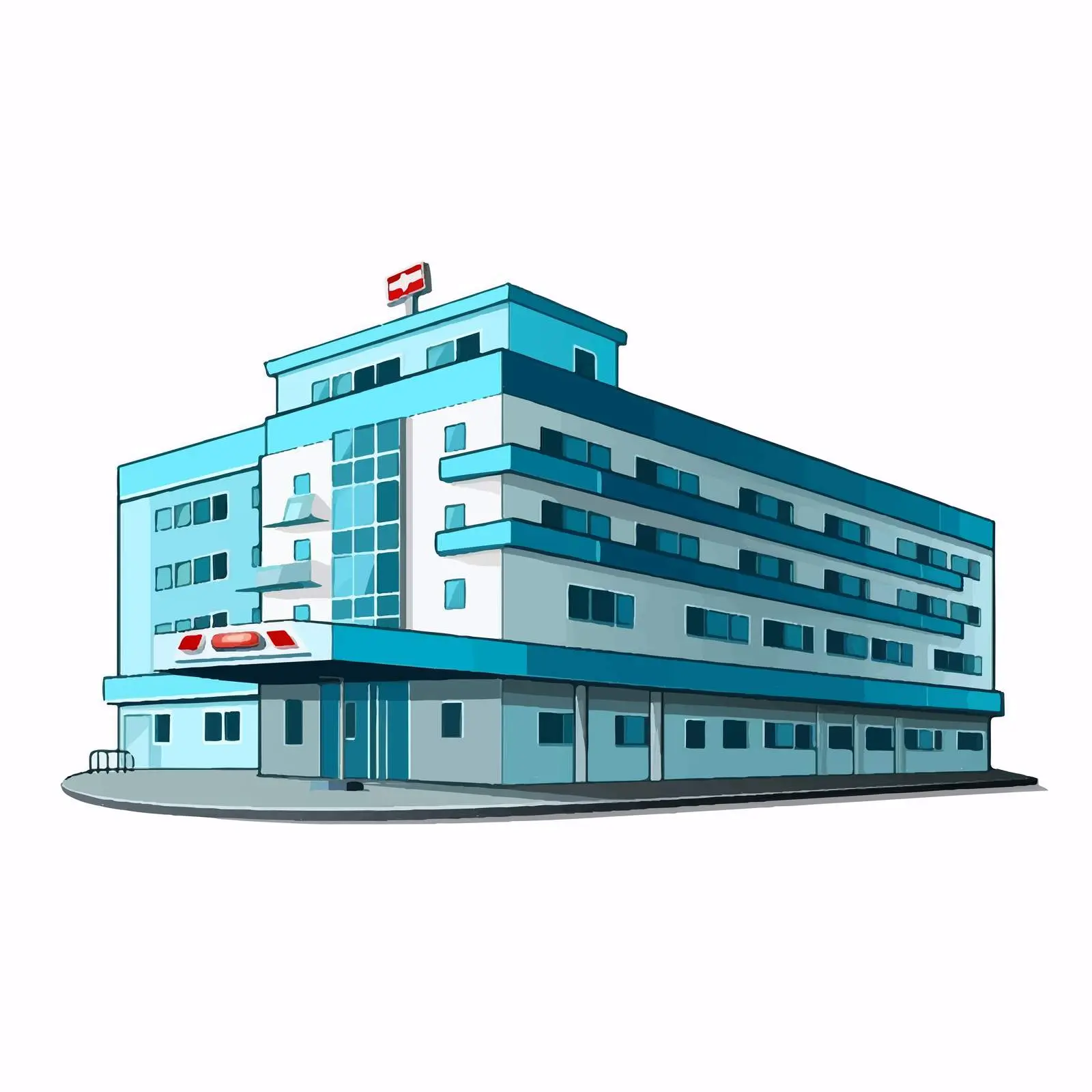 Hospital Sign Cartoon Vector Illustration — free download from Dotvec