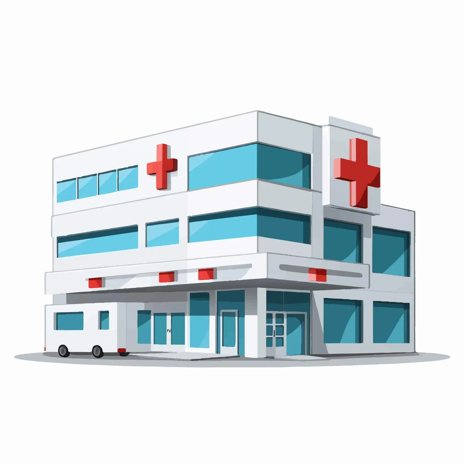 Cartoon Hospital Sign Vector Illustration – free healthcare illustration image from Dotvec