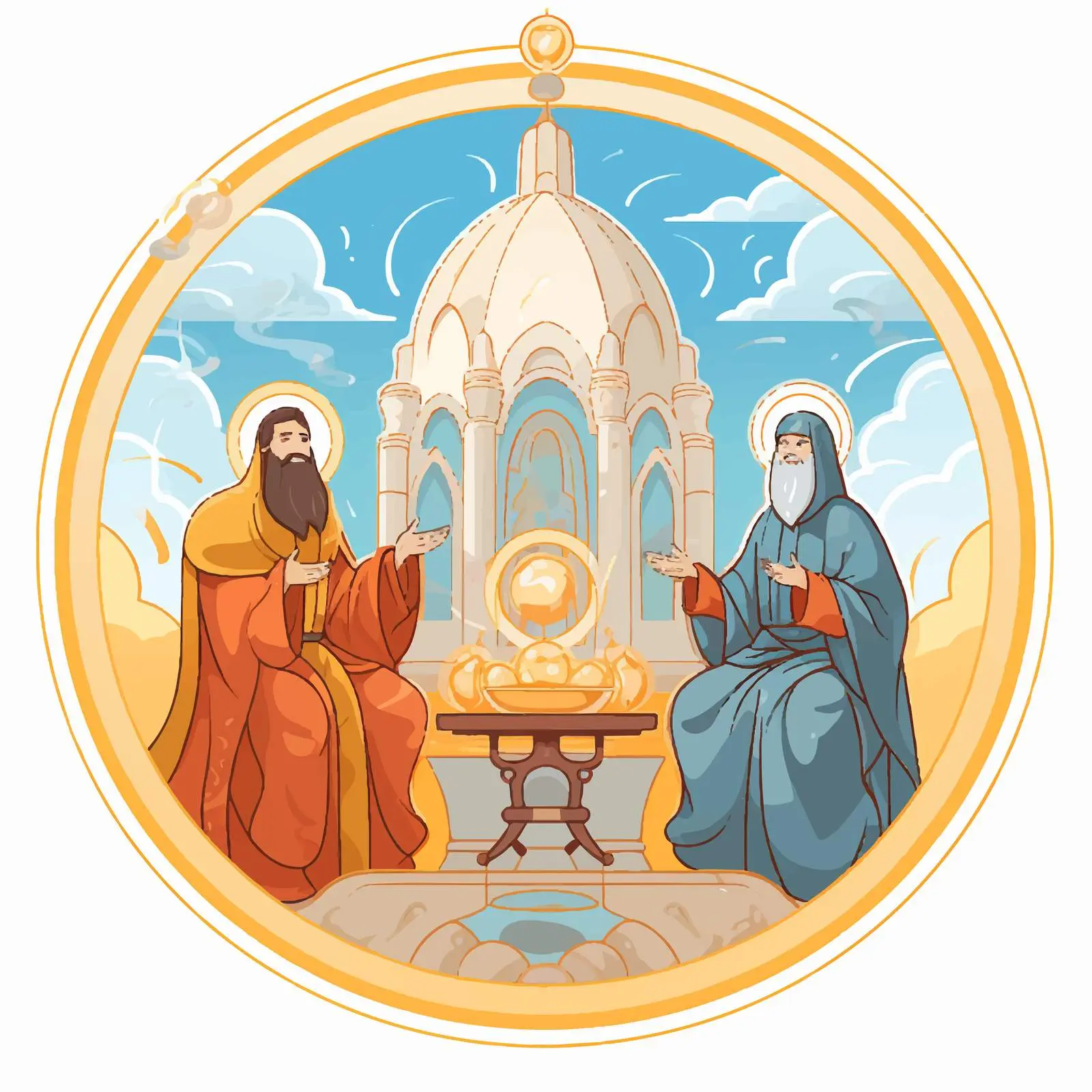 Hospitality of Abraham Christian Illustration — free download from Dotvec