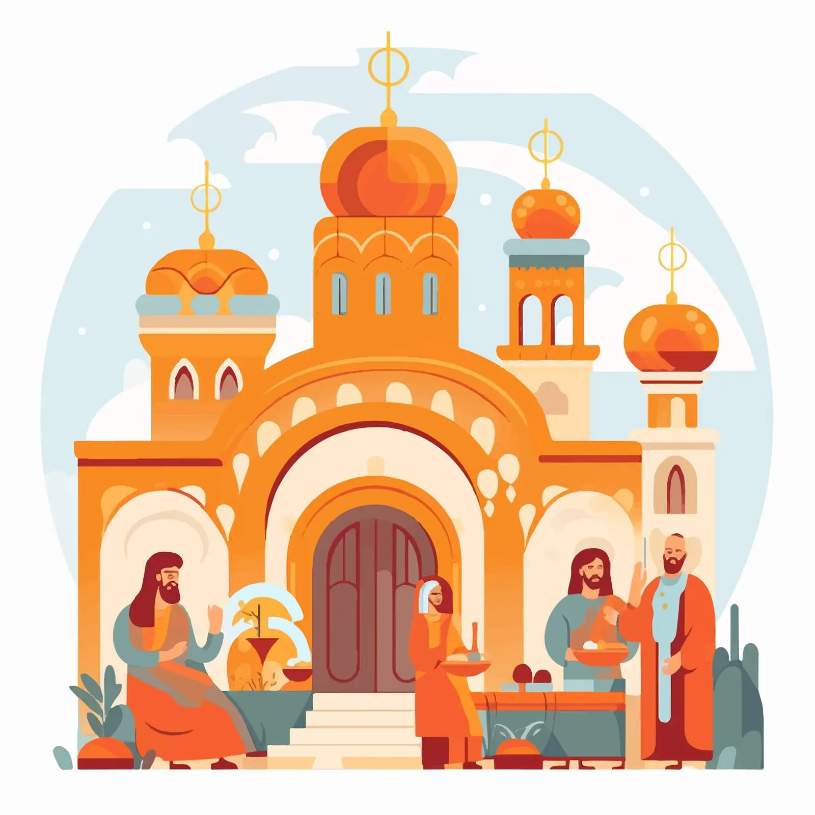 Hospitality of Abraham Christian Illustration — free download from Dotvec