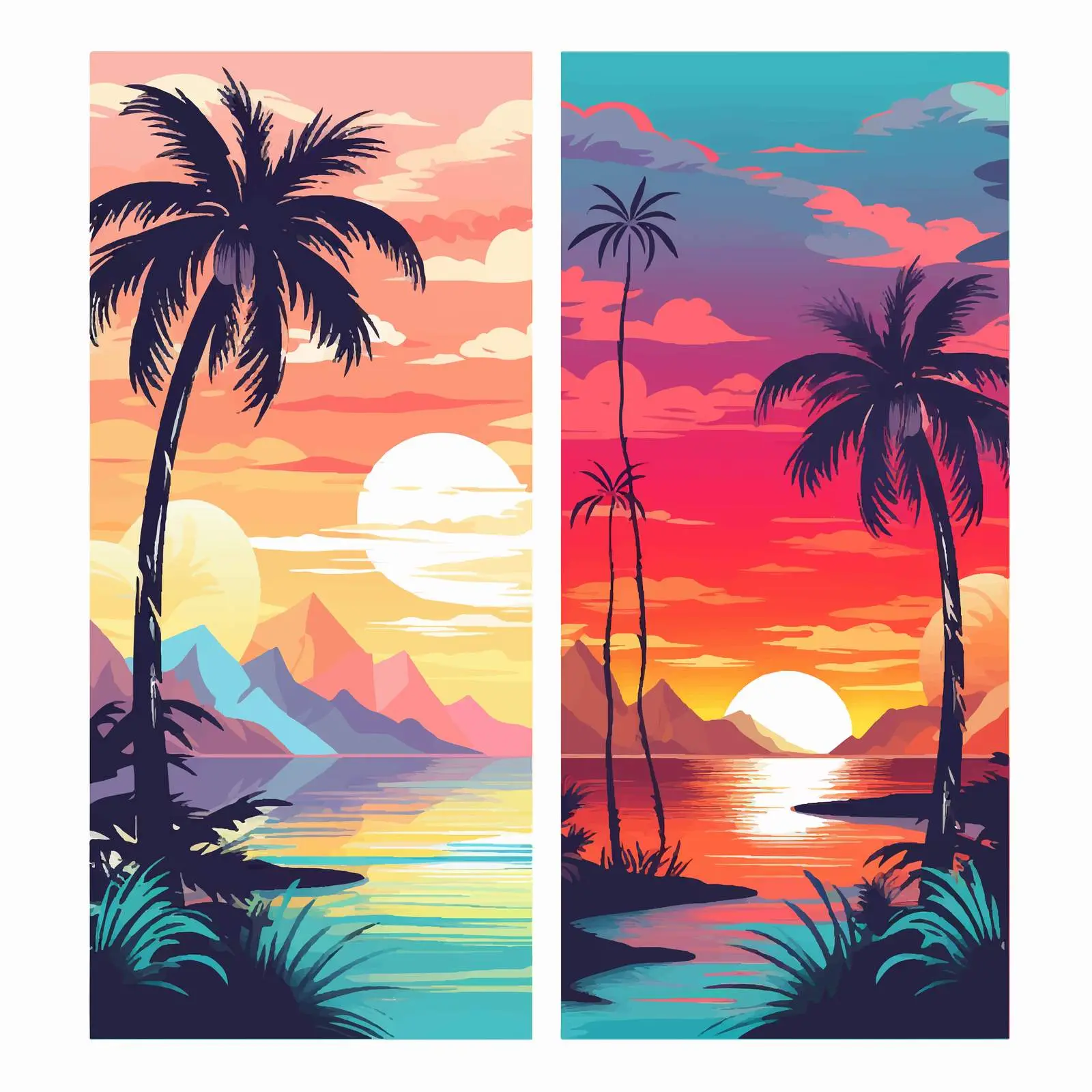 Bright Summer Poster Templates Set — free download from Dotvec