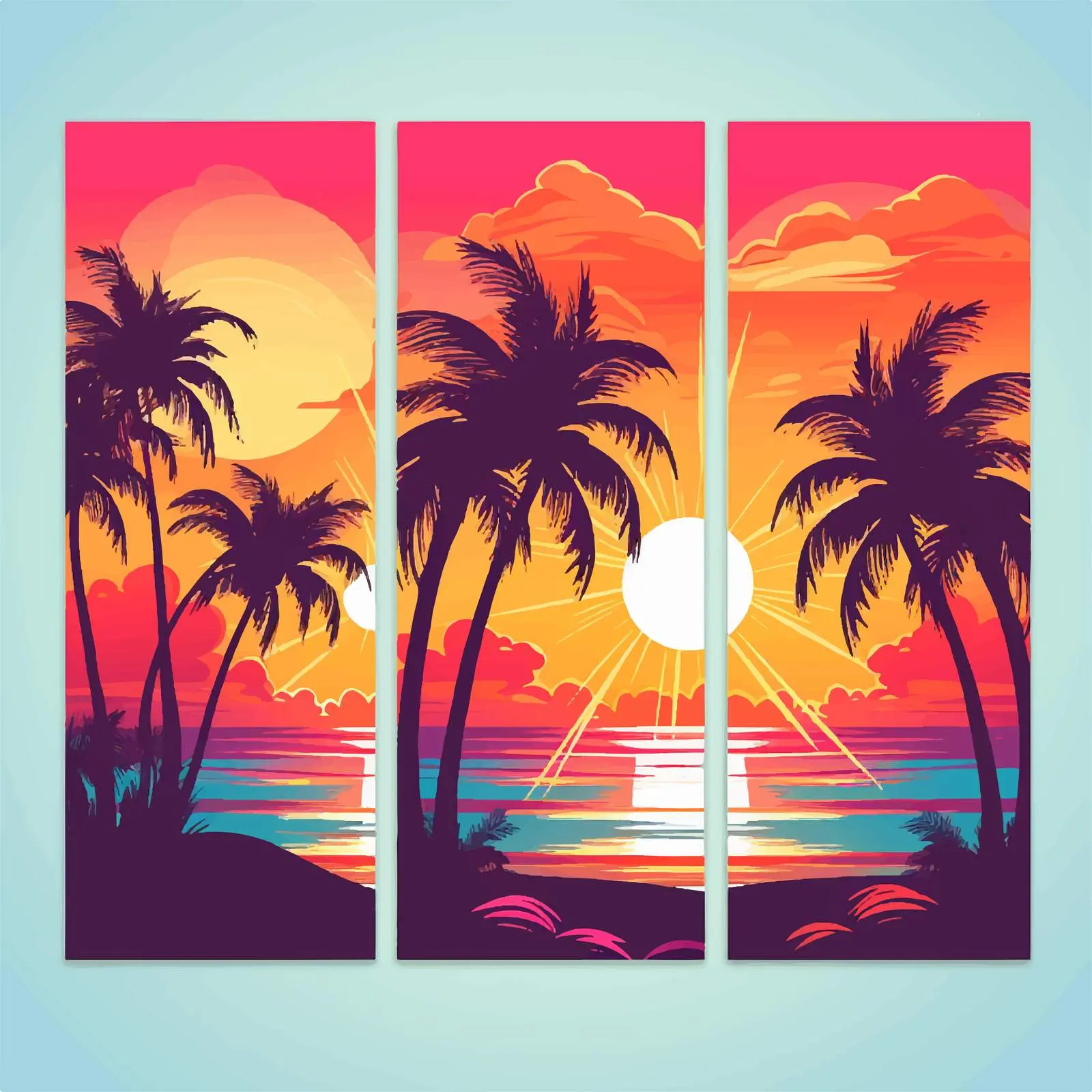 Bright Summer Poster Template Set for Universal Design — free download from Dotvec