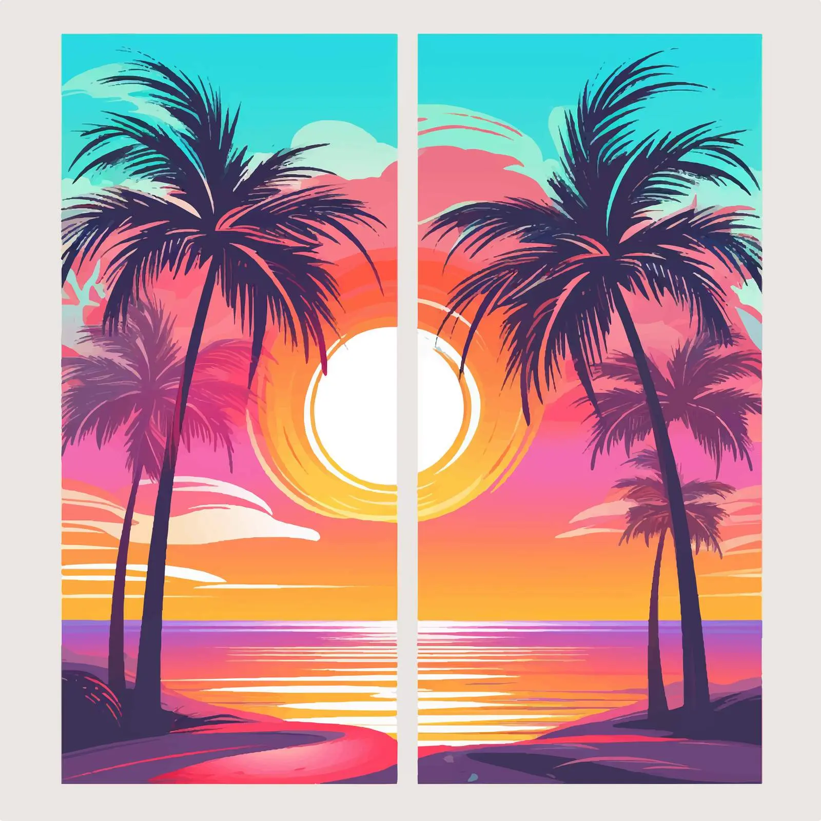 Bright Summer Poster Template Set Design — free download from Dotvec