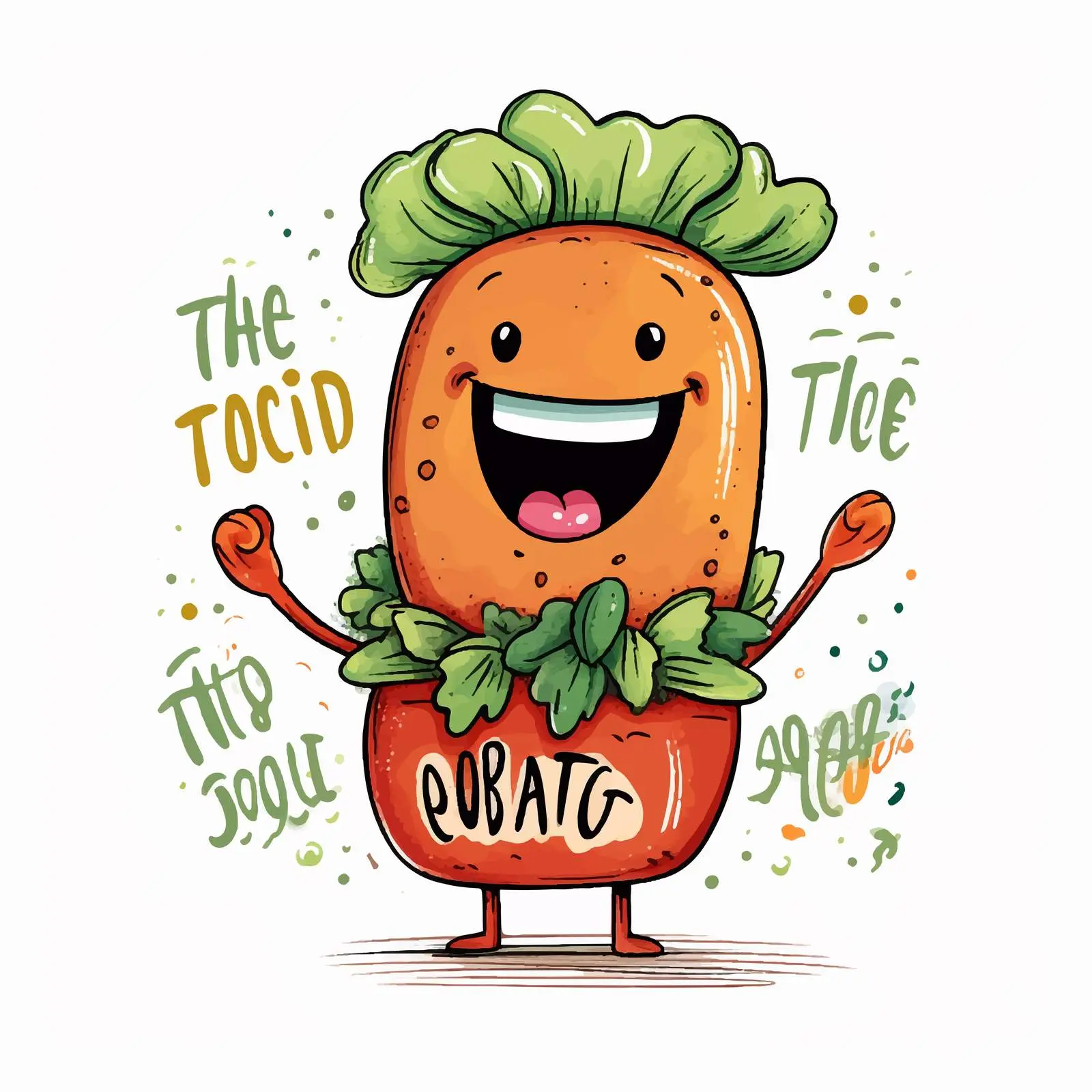 Playful Hot Dog Character with Vegetables – free fun food image from Dotvec
