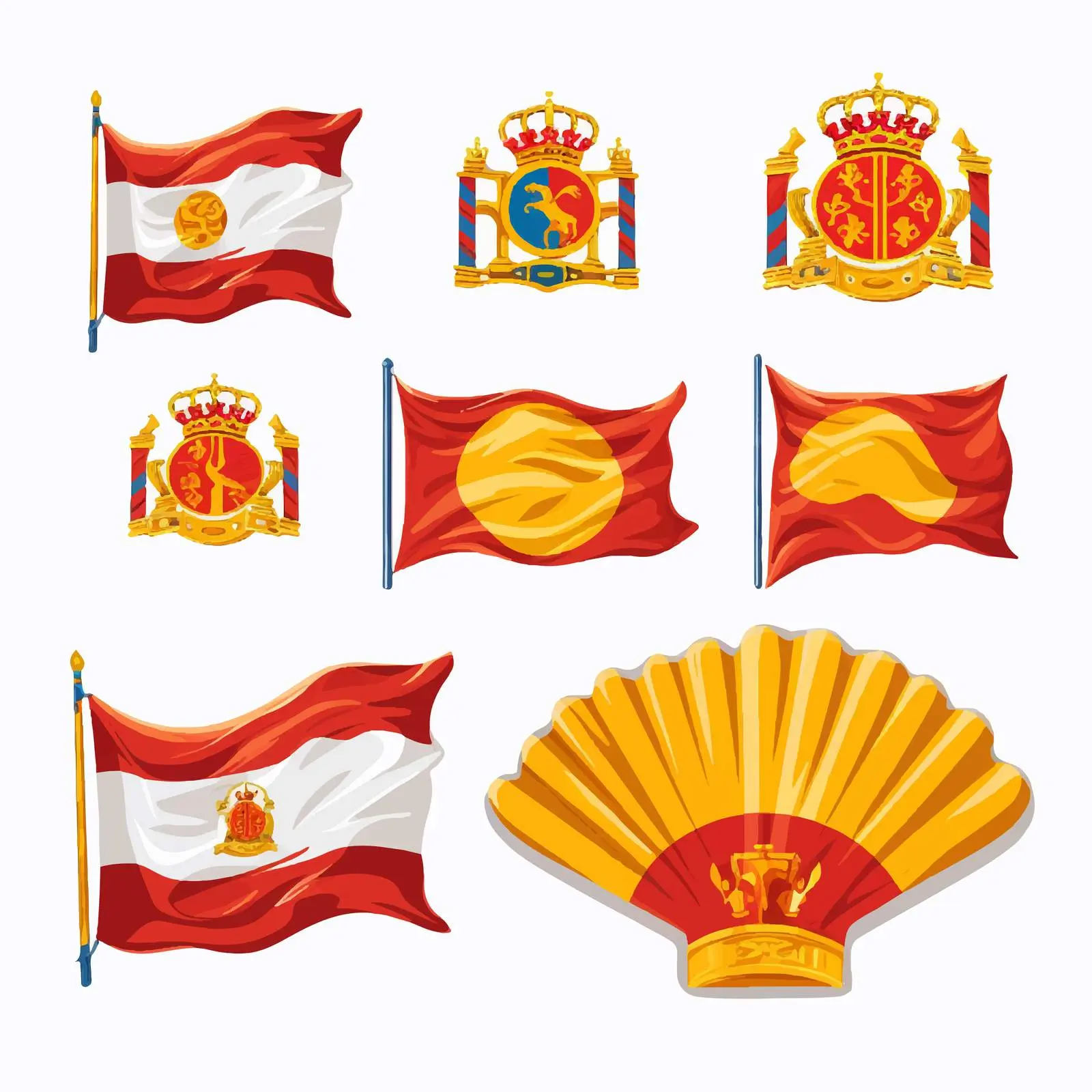 Colorful National Flag Clip Art Elements — free download from Dotvec