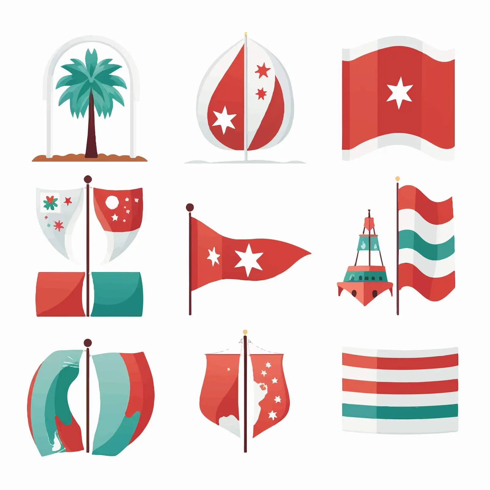 Colorful National Flag Clip Art Elements – free vector symbols image from Dotvec