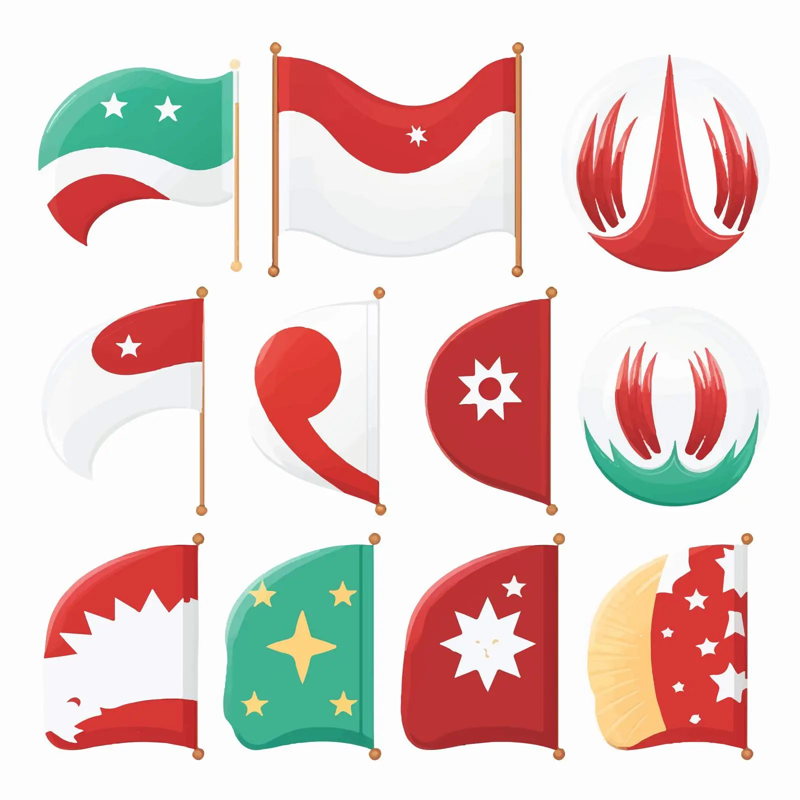 Vibrant Clip Art of National Flags Elements — free download from Dotvec