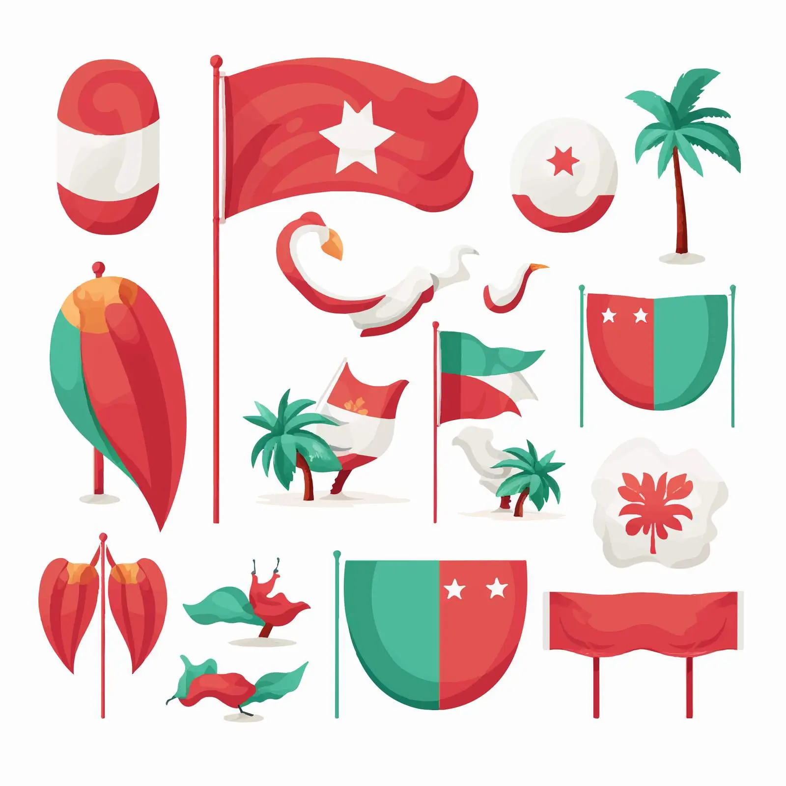 Colorful National Flag Clip Art Elements — free download from Dotvec