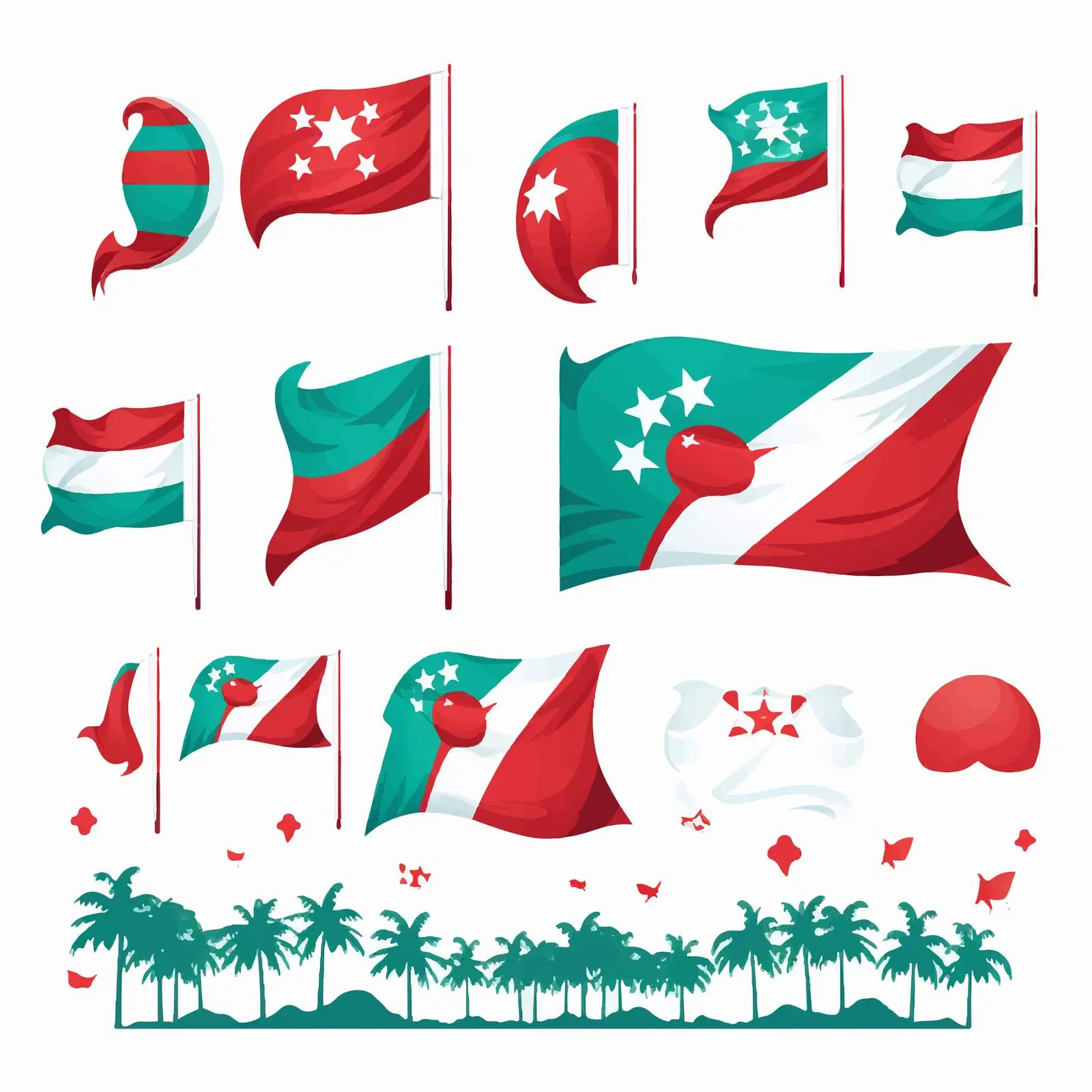 Colorful National Flag Clip Art Elements — free download from Dotvec