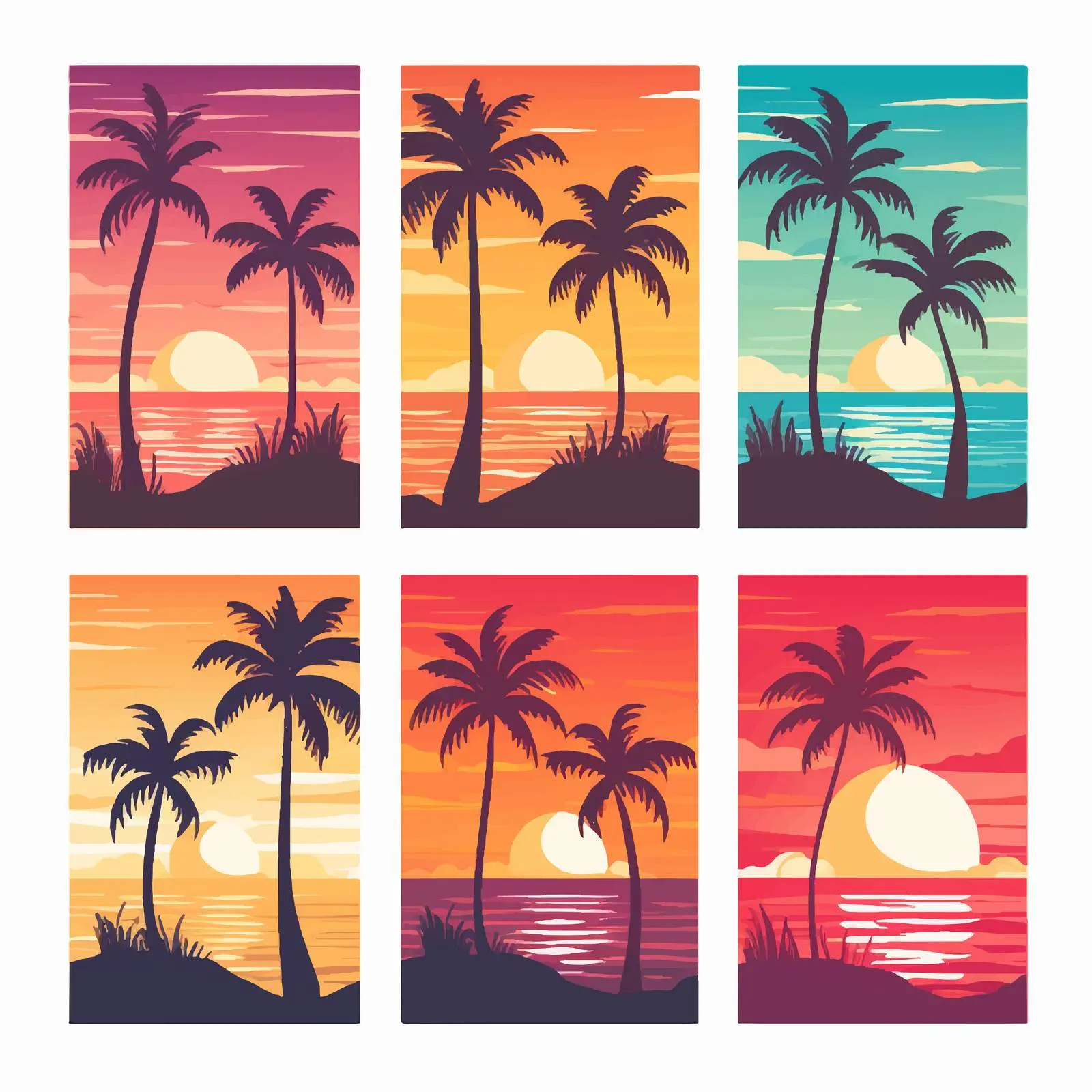 Tropical Summer Poster Template with Palm Trees — free download from Dotvec