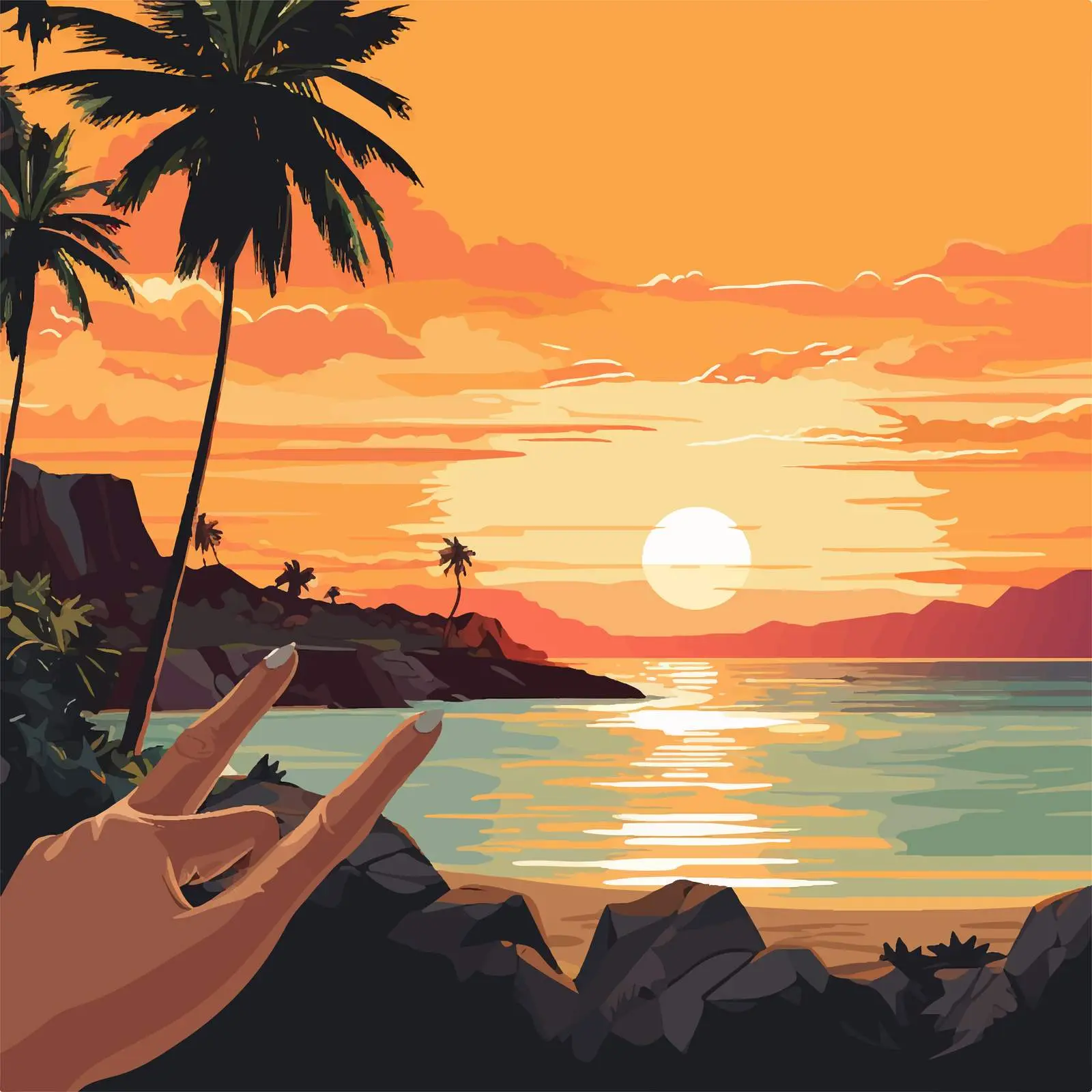 Summer Sunset Mockup for Travel Themes — free download from Dotvec