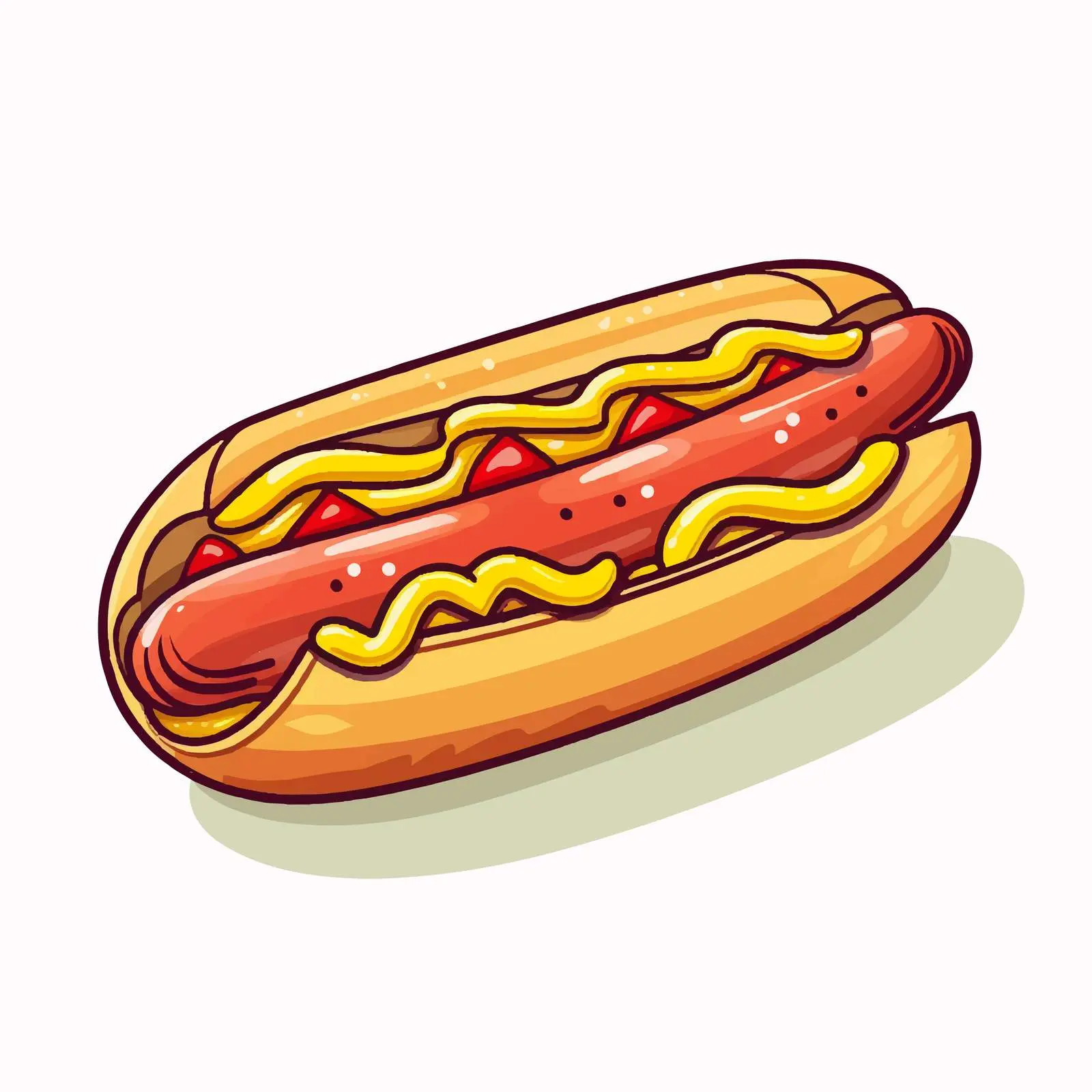 Hot Dog Vector Illustration on White Background — free download from Dotvec