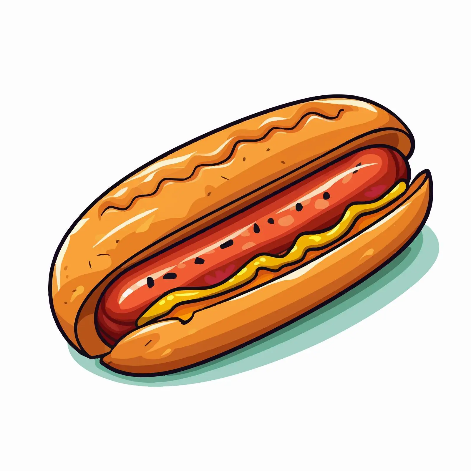 Line Art Hotdog Vector Illustration on White Background — free download from Dotvec